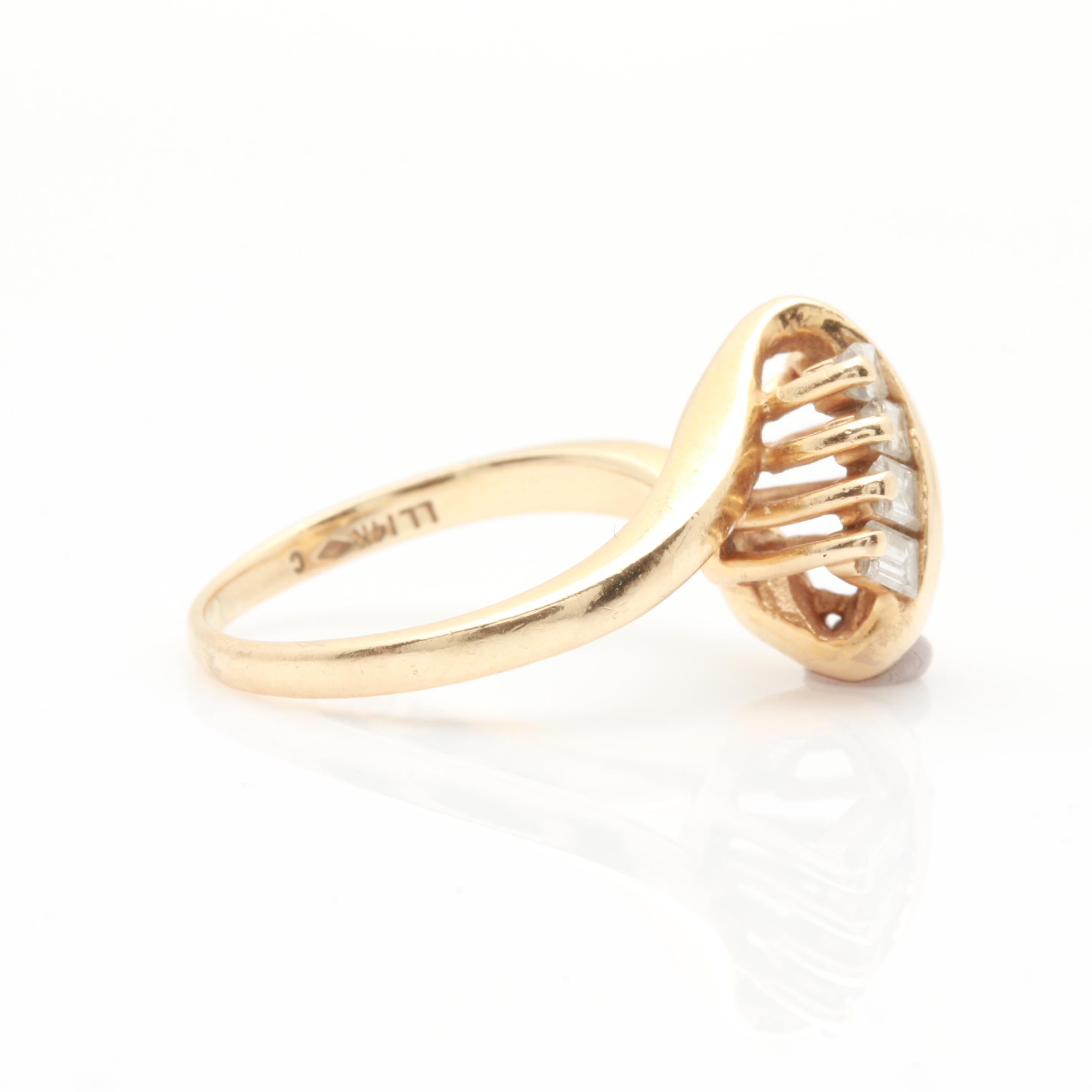 14K Yellow Gold Ruby and Diamond Ring