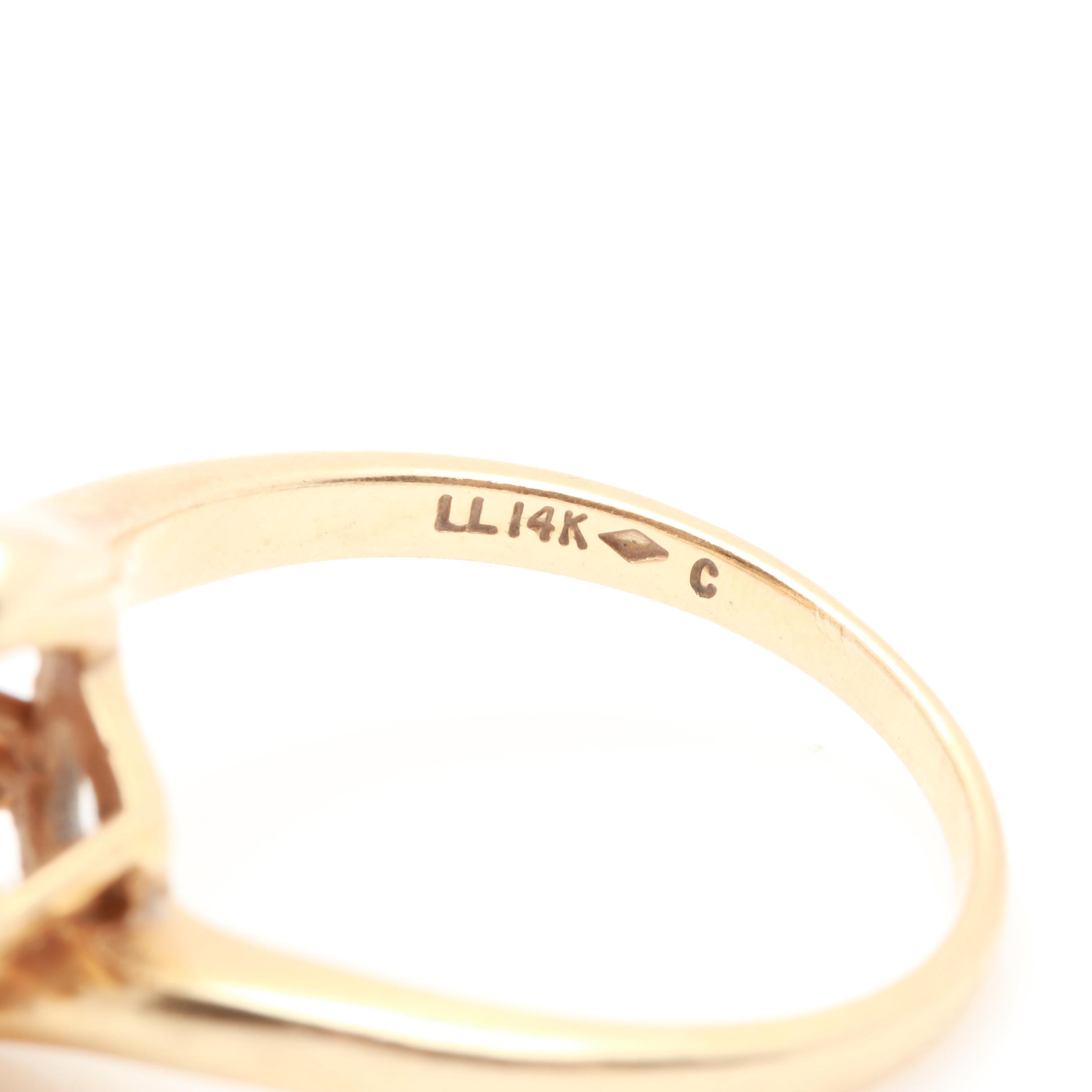 14K Yellow Gold Ruby and Diamond Ring