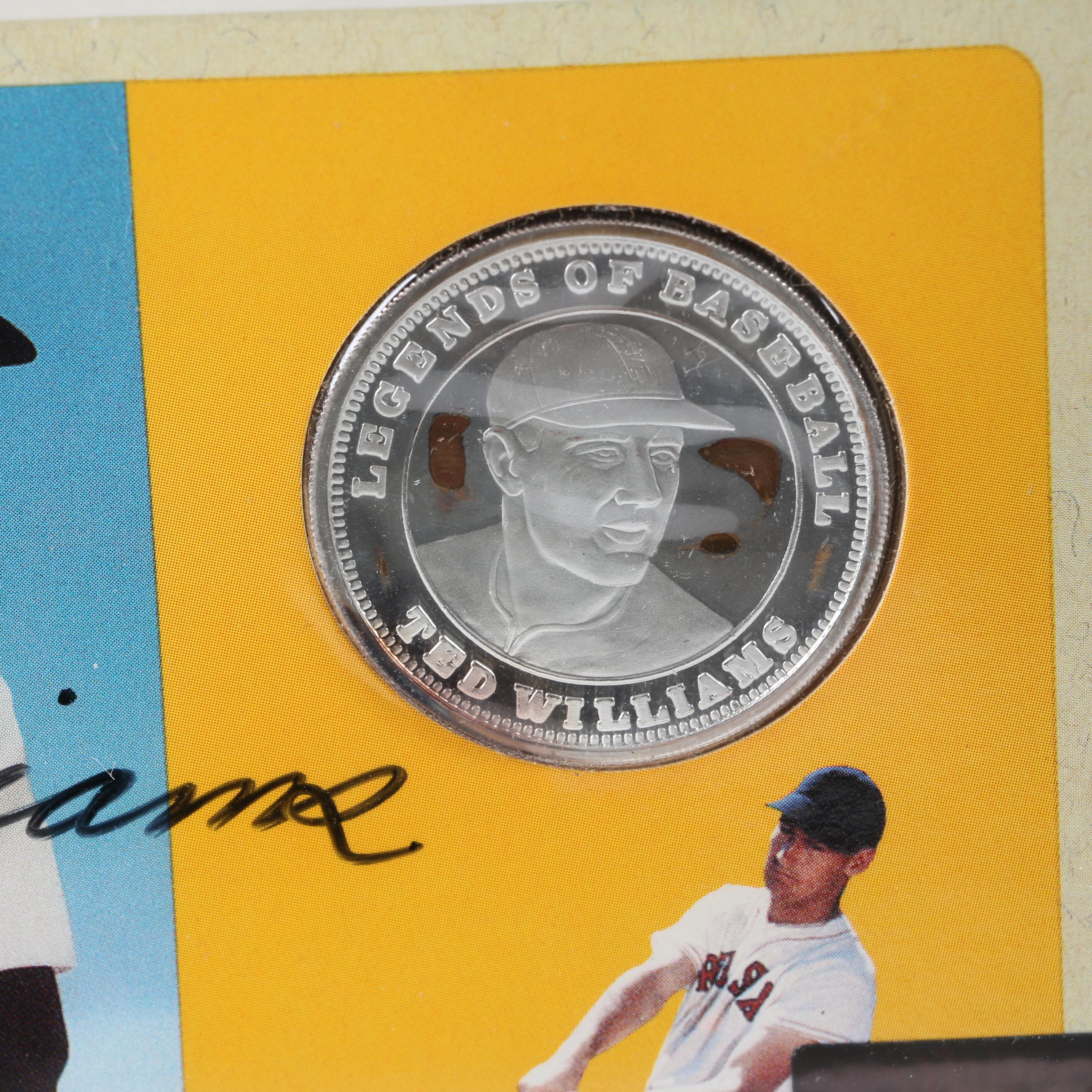 Ted Williams Autographed 500 Club Silver Coin Display