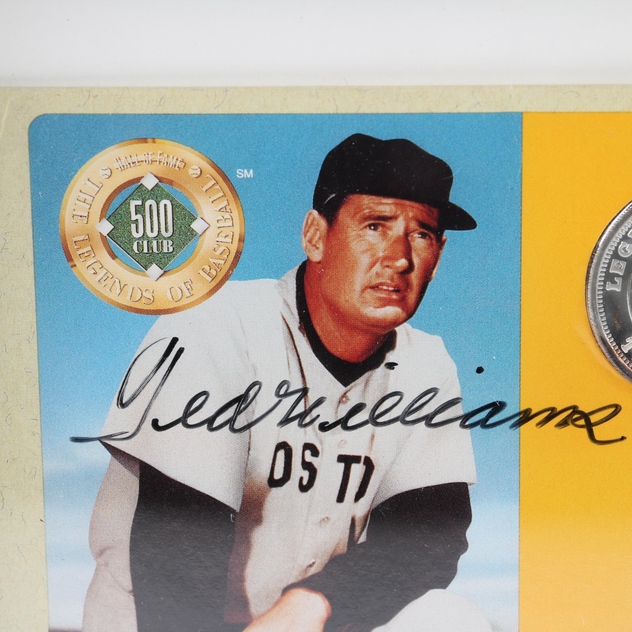 Ted Williams Autographed 500 Club Silver Coin Display