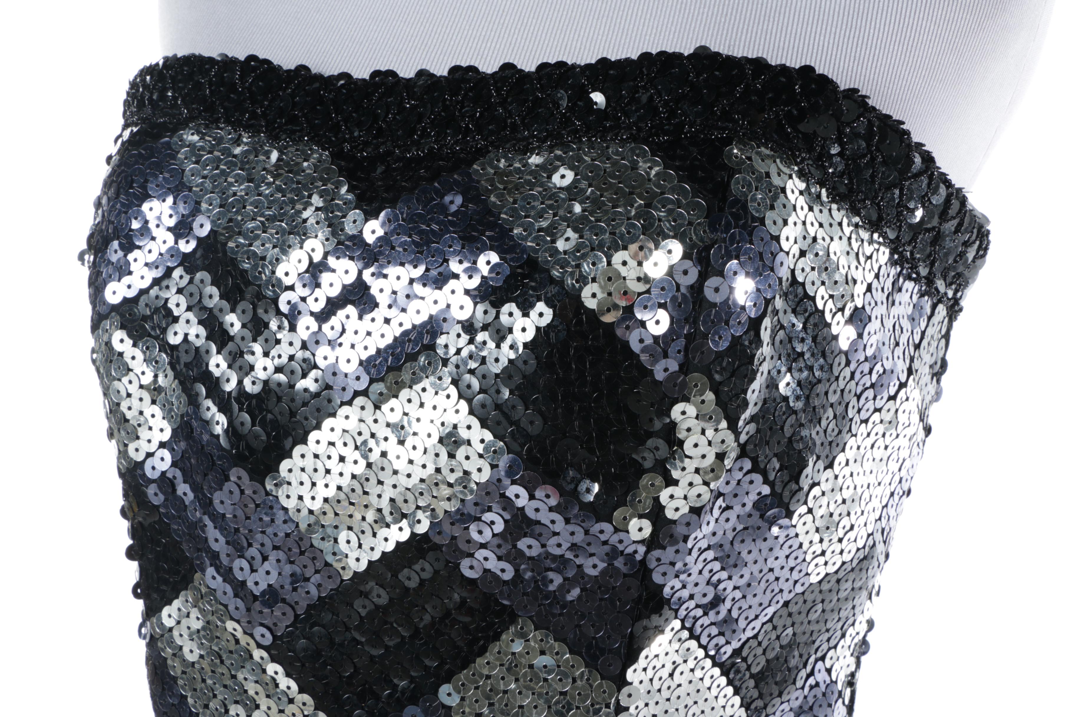 Vintage Victor Costa Strapless Sequin Dress