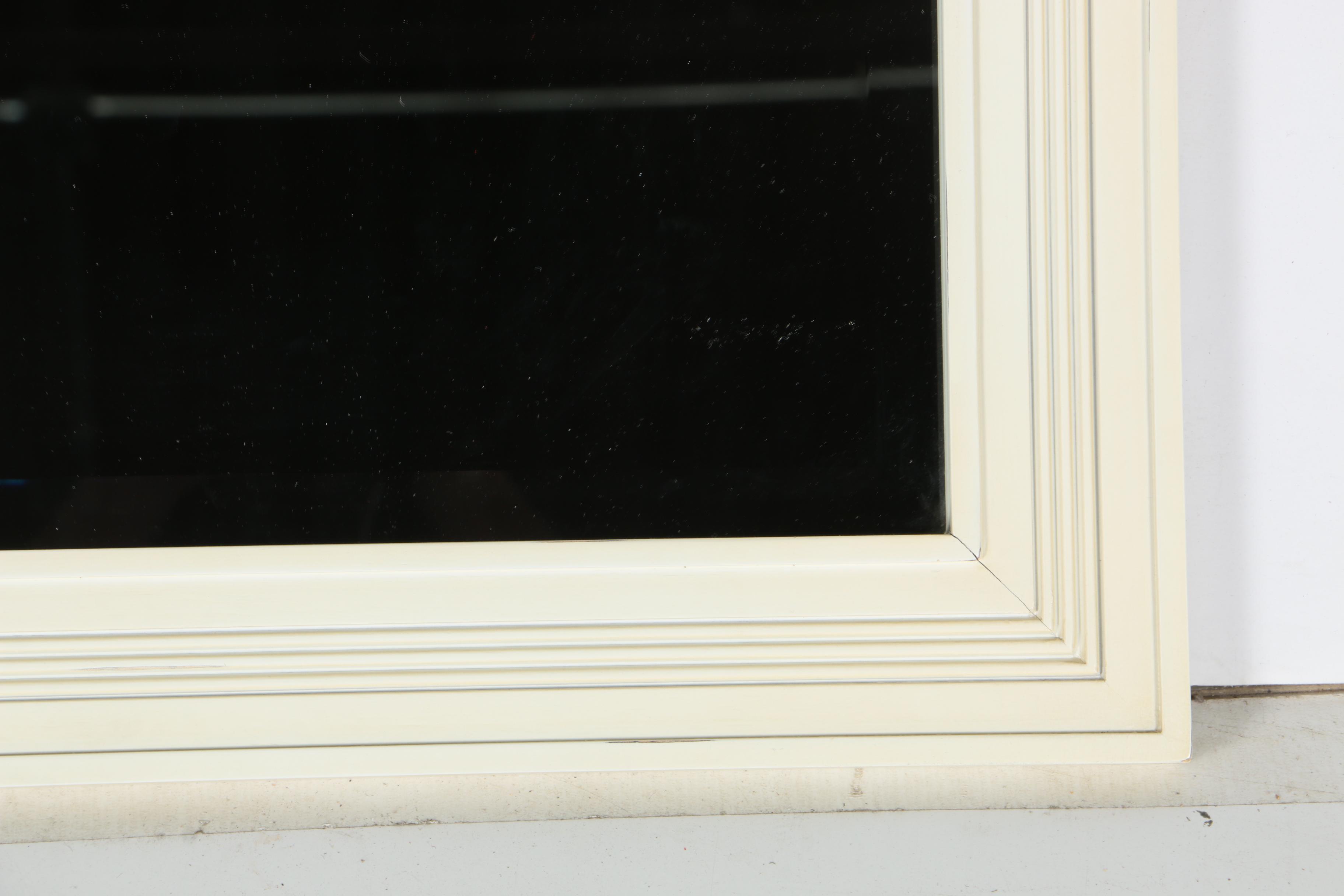 Crate and Barrel White Wooden Wall Mirror