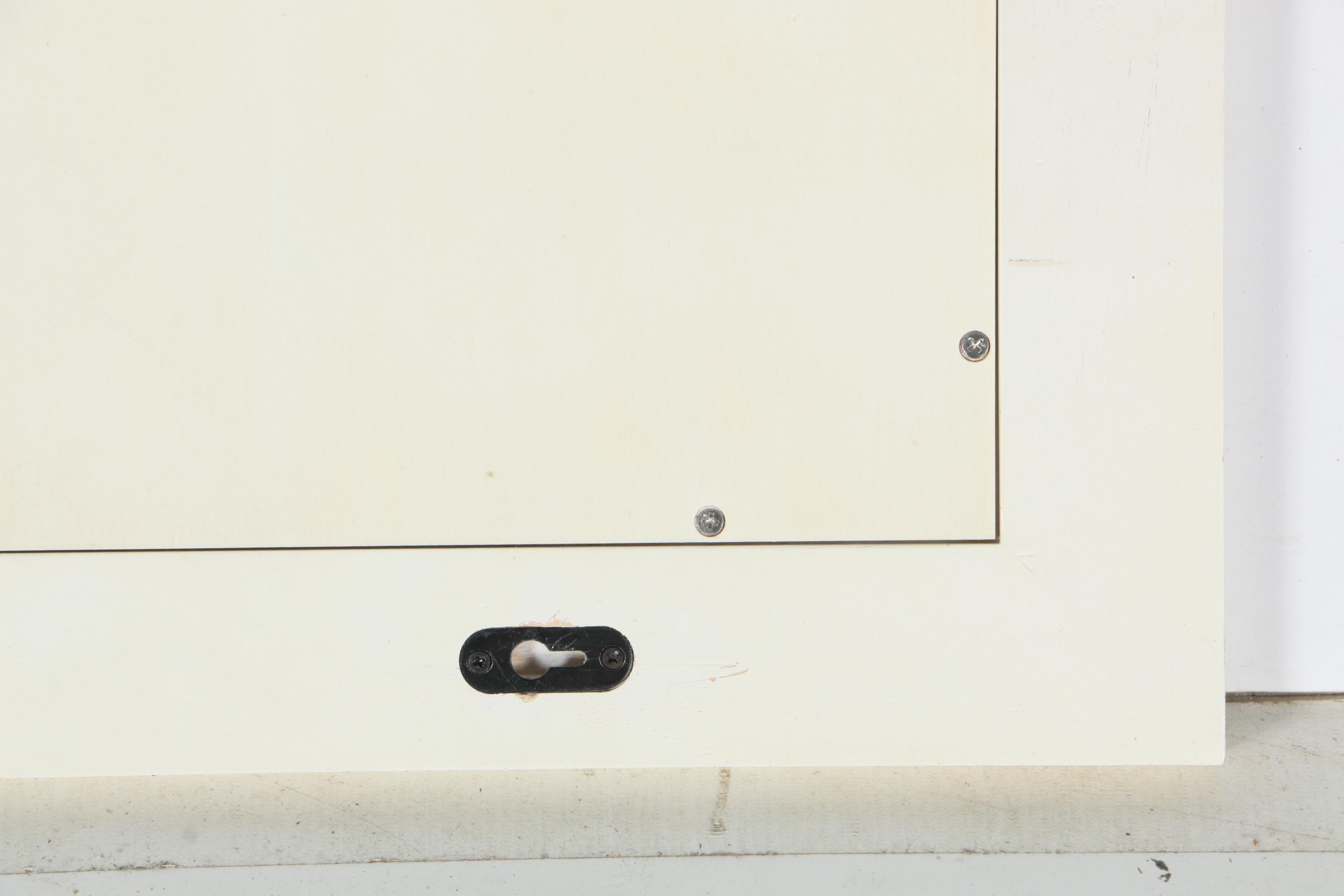 Crate and Barrel White Wooden Wall Mirror