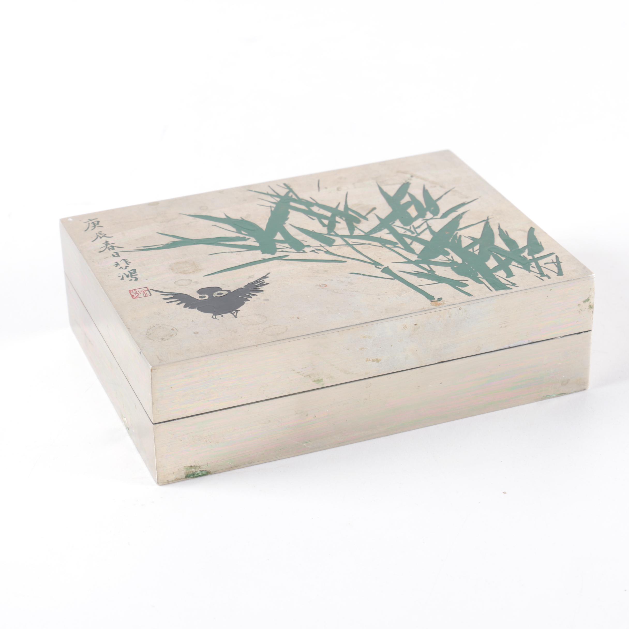 Vintage Chinese Metal Trinket Box