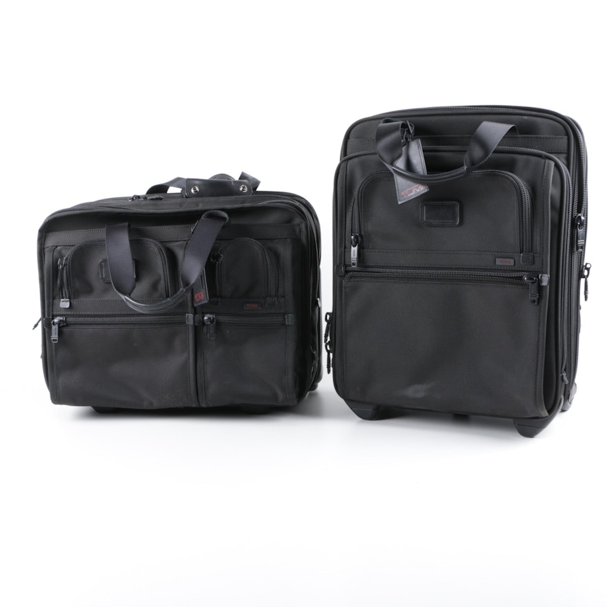 Tumi Alpha 2 Rolling Carry-On Weekender and Briefcase