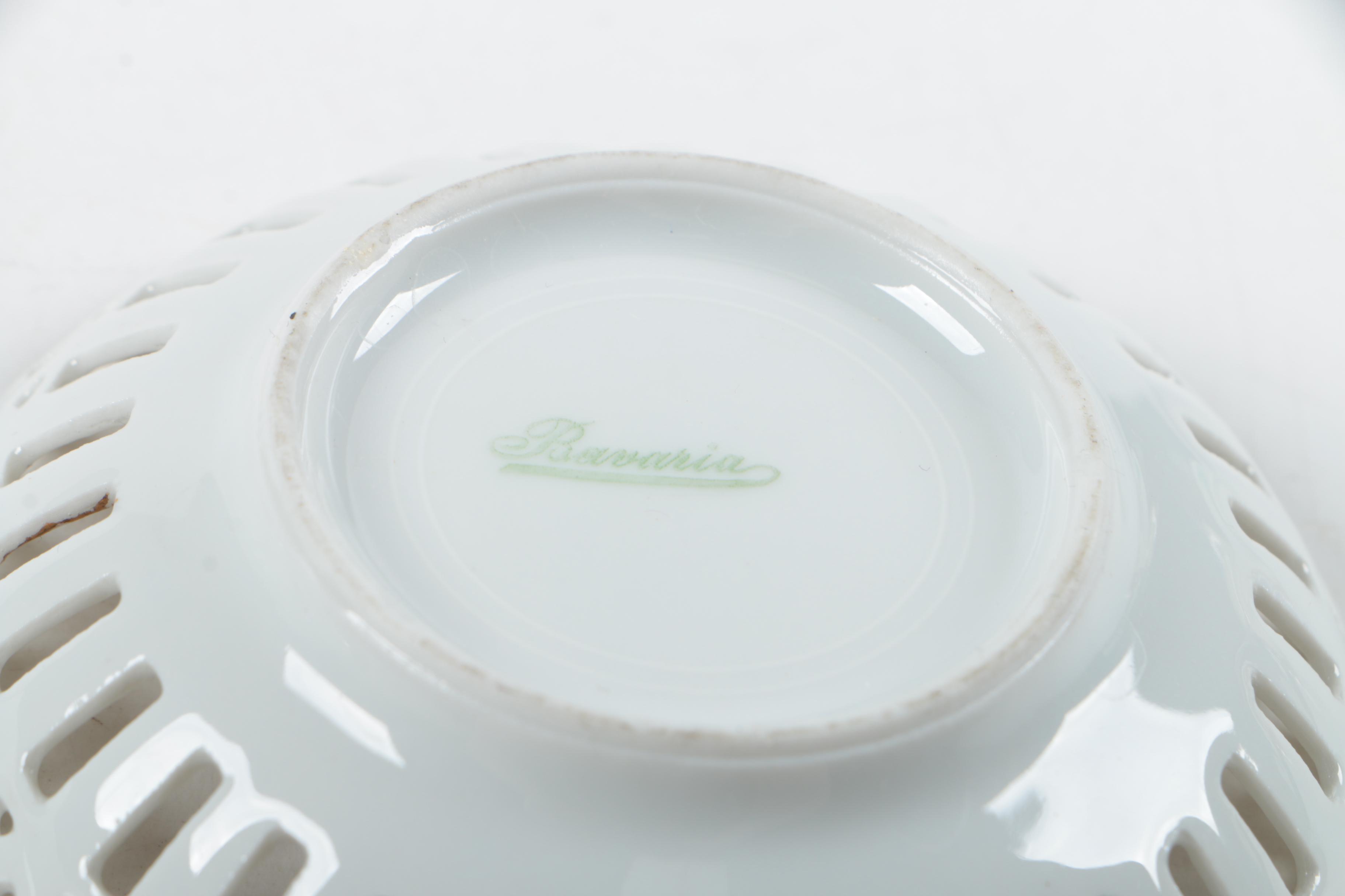 Royal Chelsea "Golden Rose" Saucers with Silver Plate Spoon and Other Tableware