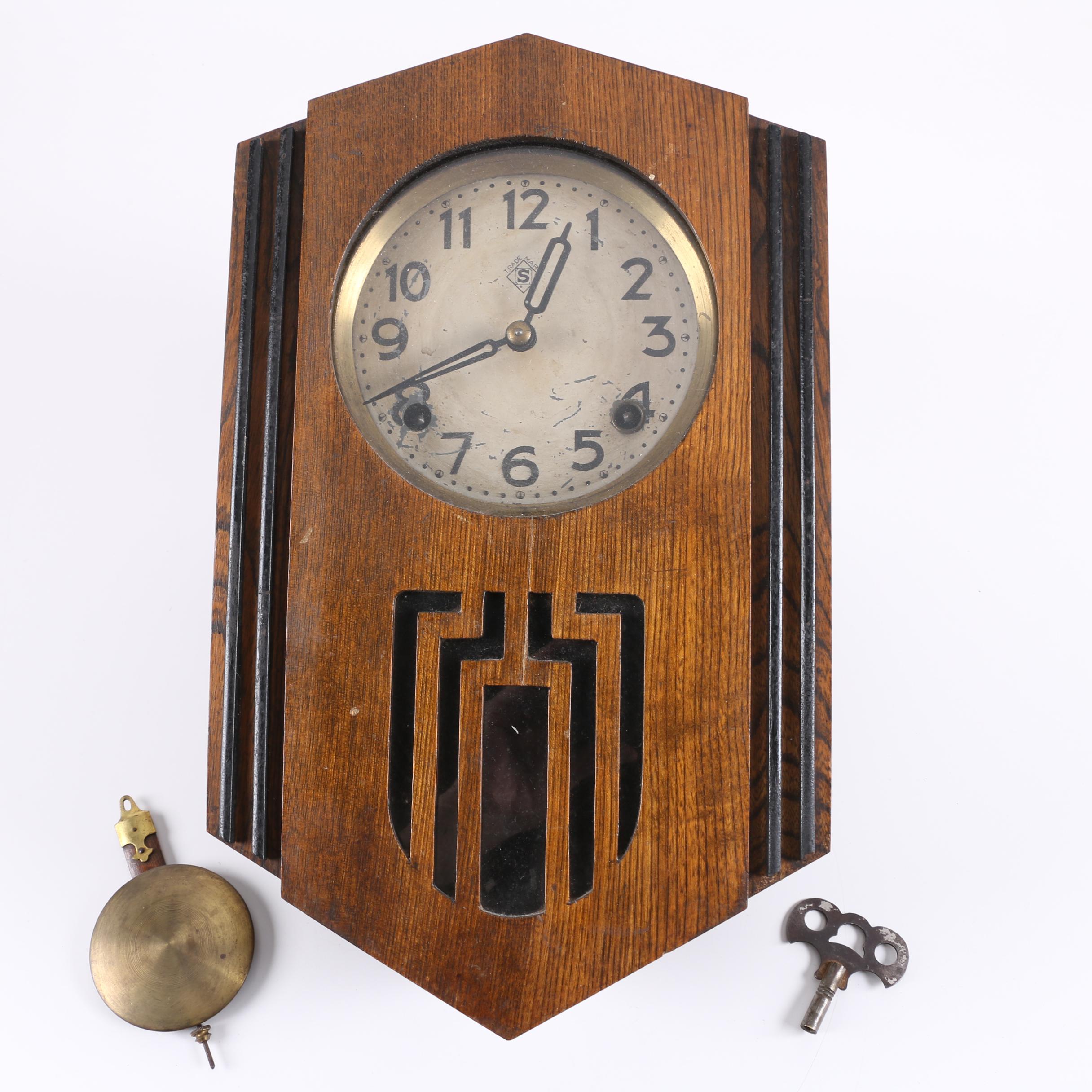 Vintage Seikosha Art Deco Wall Clock