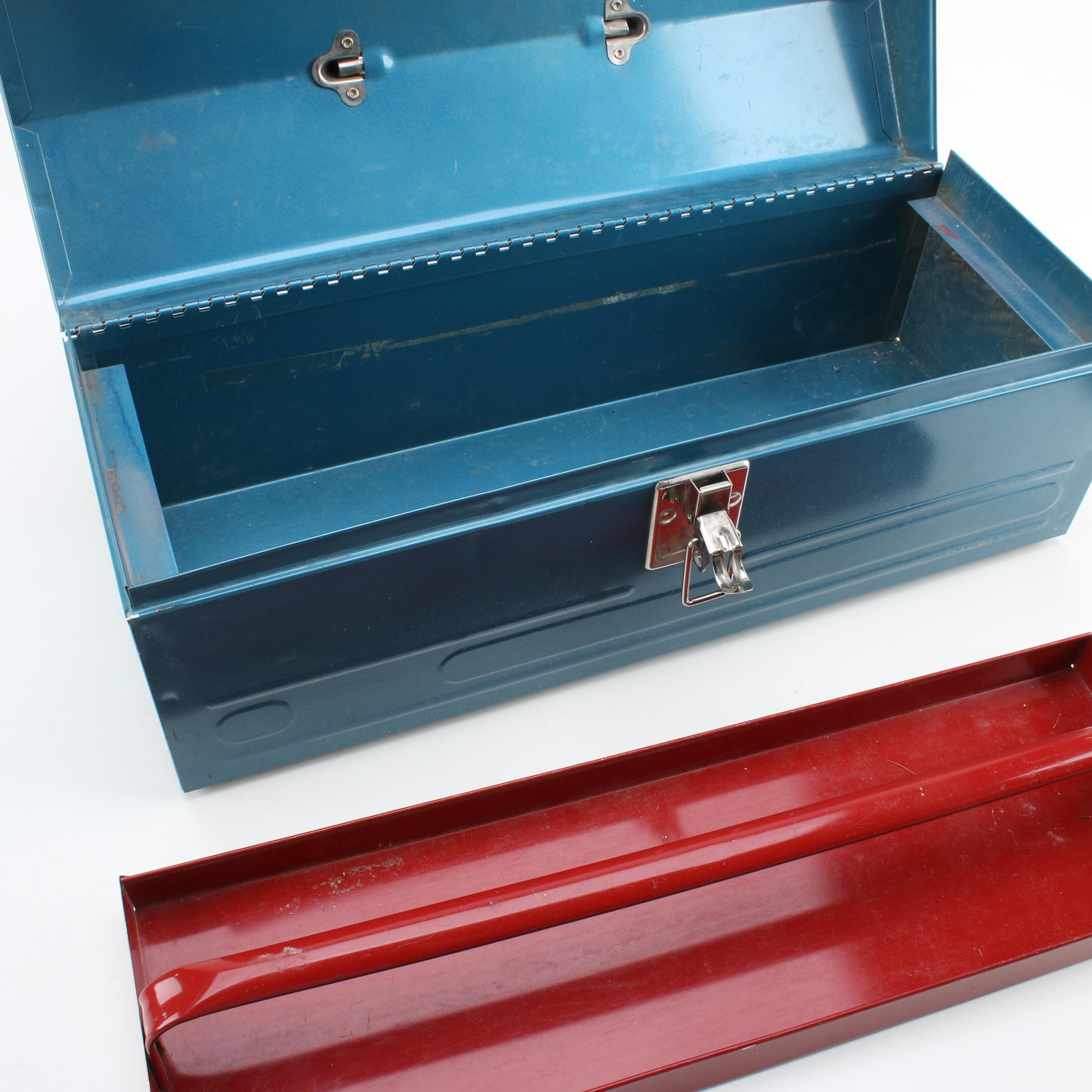 Porter and Cable Nail Guns and a Metal Tool Box