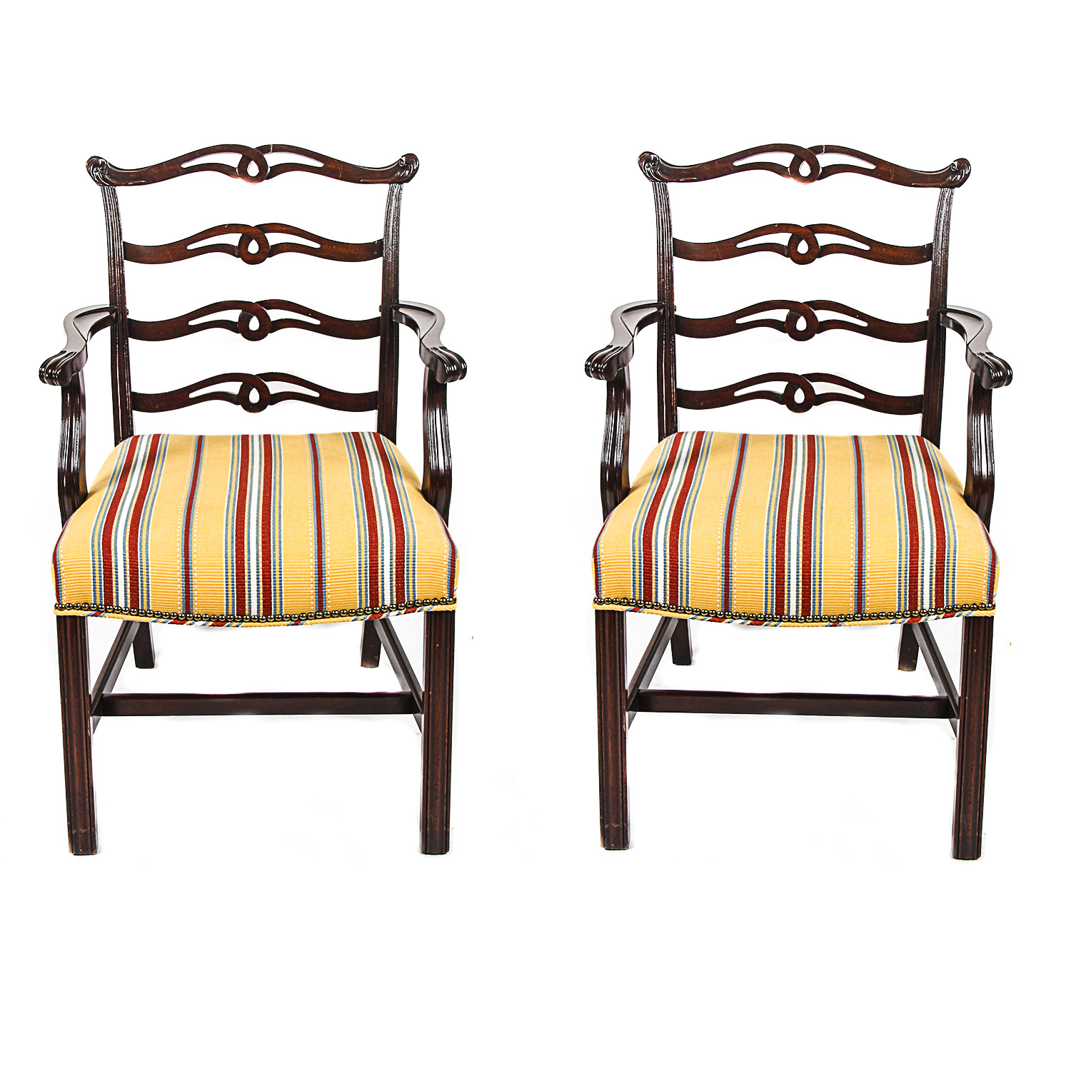 Pair of Chippendale Style Upholstered Chairs