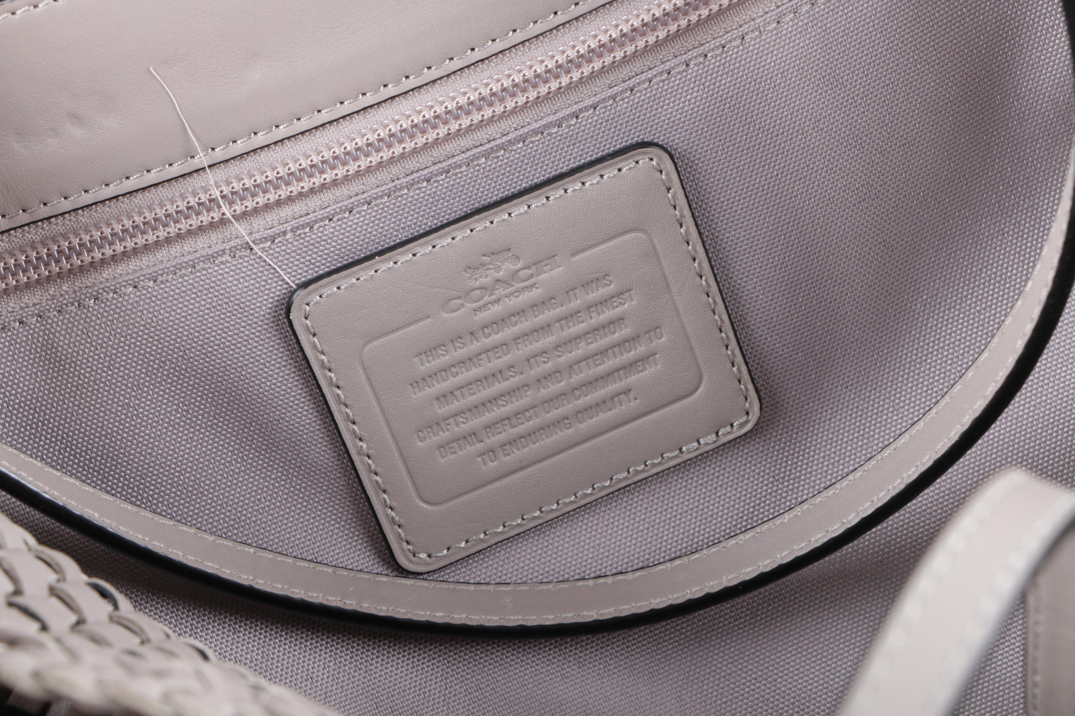 Coach Woven Leather Taxi Tote Handbag and Matching Wallet and Pouches