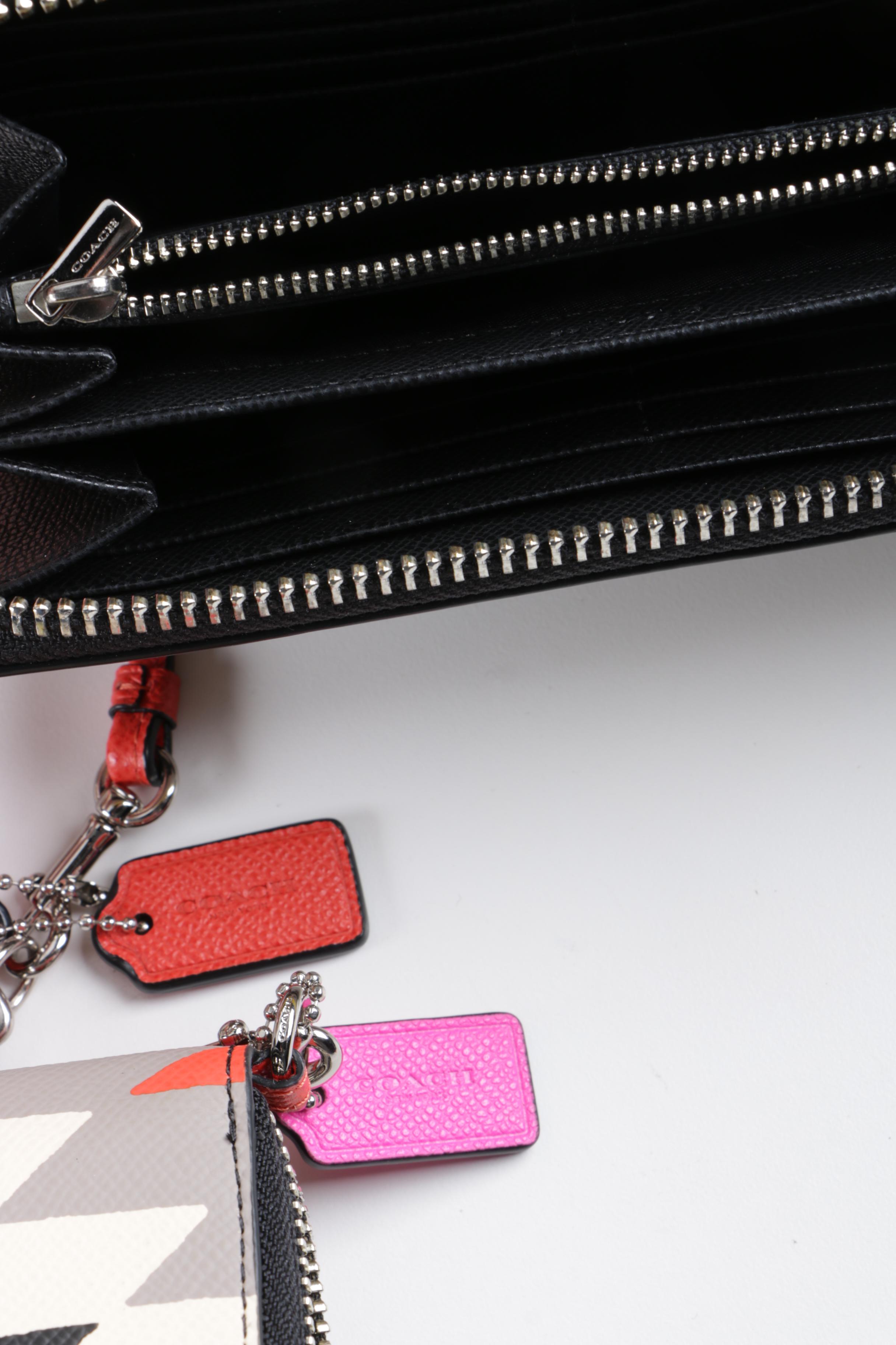 Coach Woven Leather Taxi Tote Handbag and Matching Wallet and Pouches