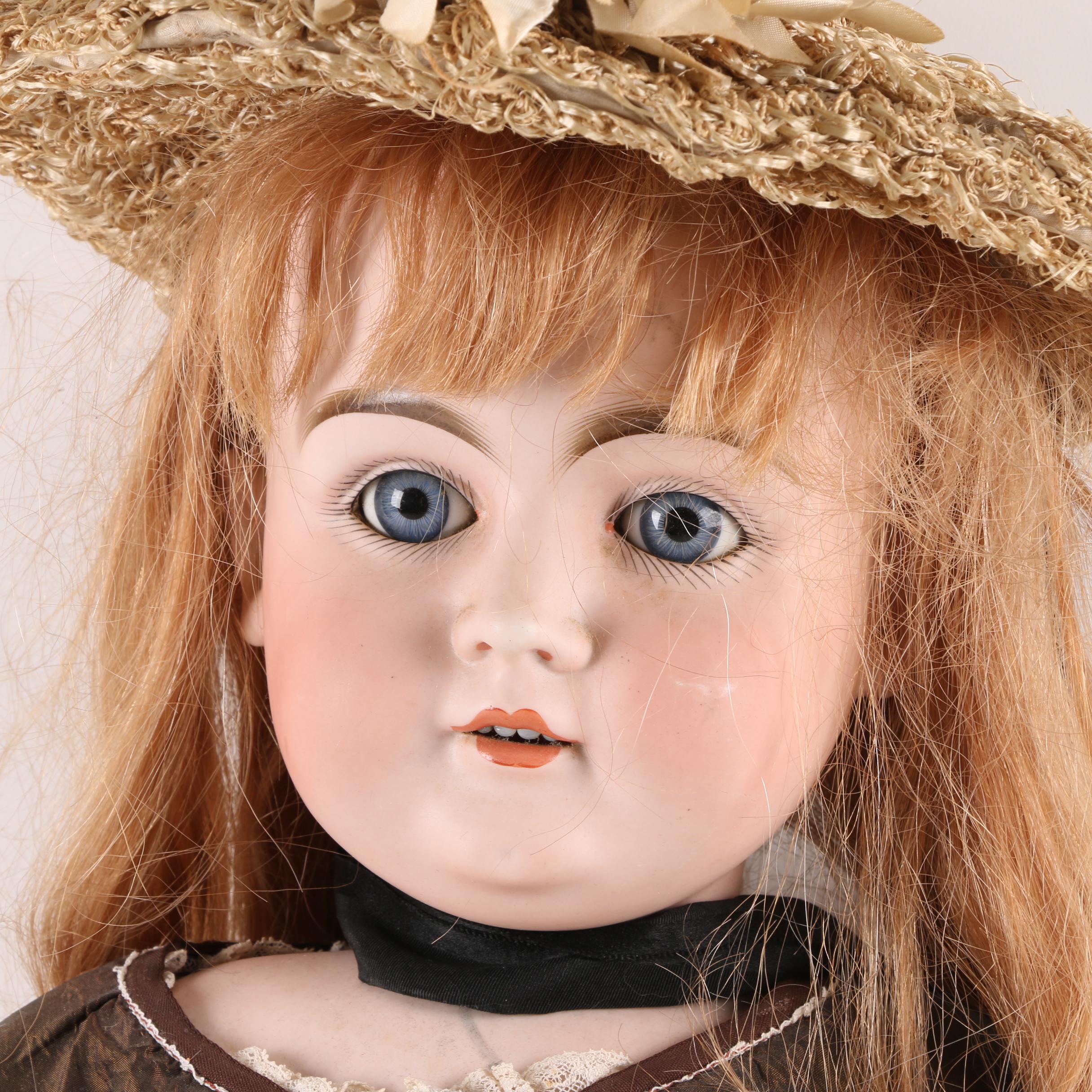 Antique Kestner Bisque Socket Head and Kid Leather Body Doll
