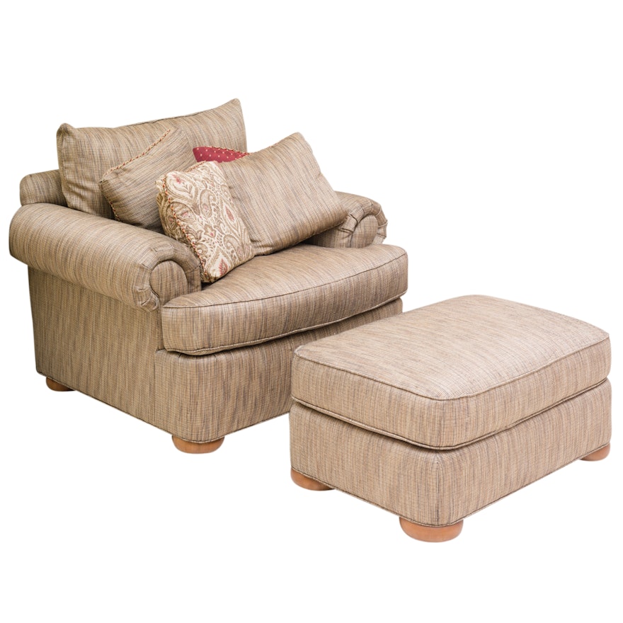 Upholstered Lounge Chair and Ottoman by Thomasville