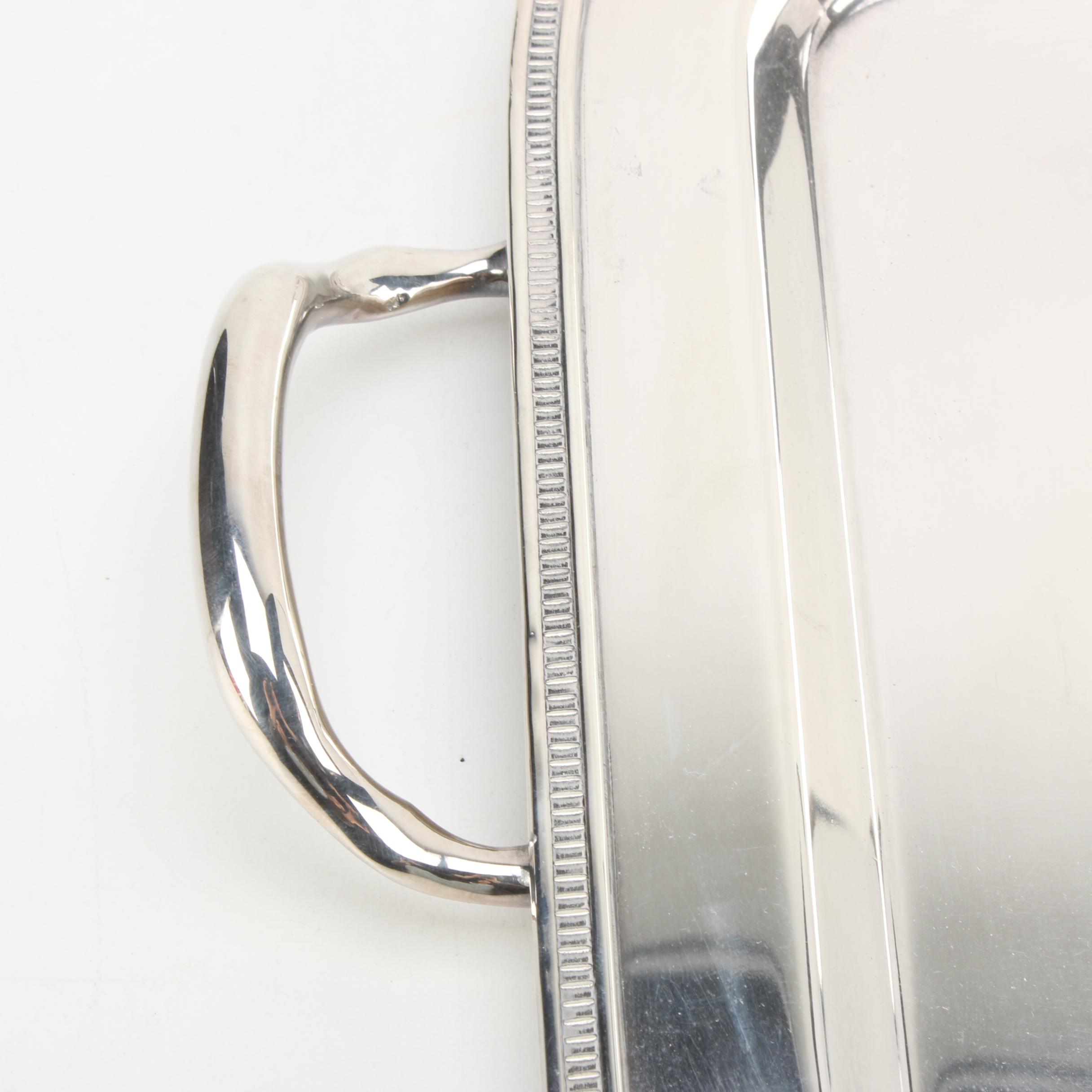 Silver Plate Handled Serving Tray