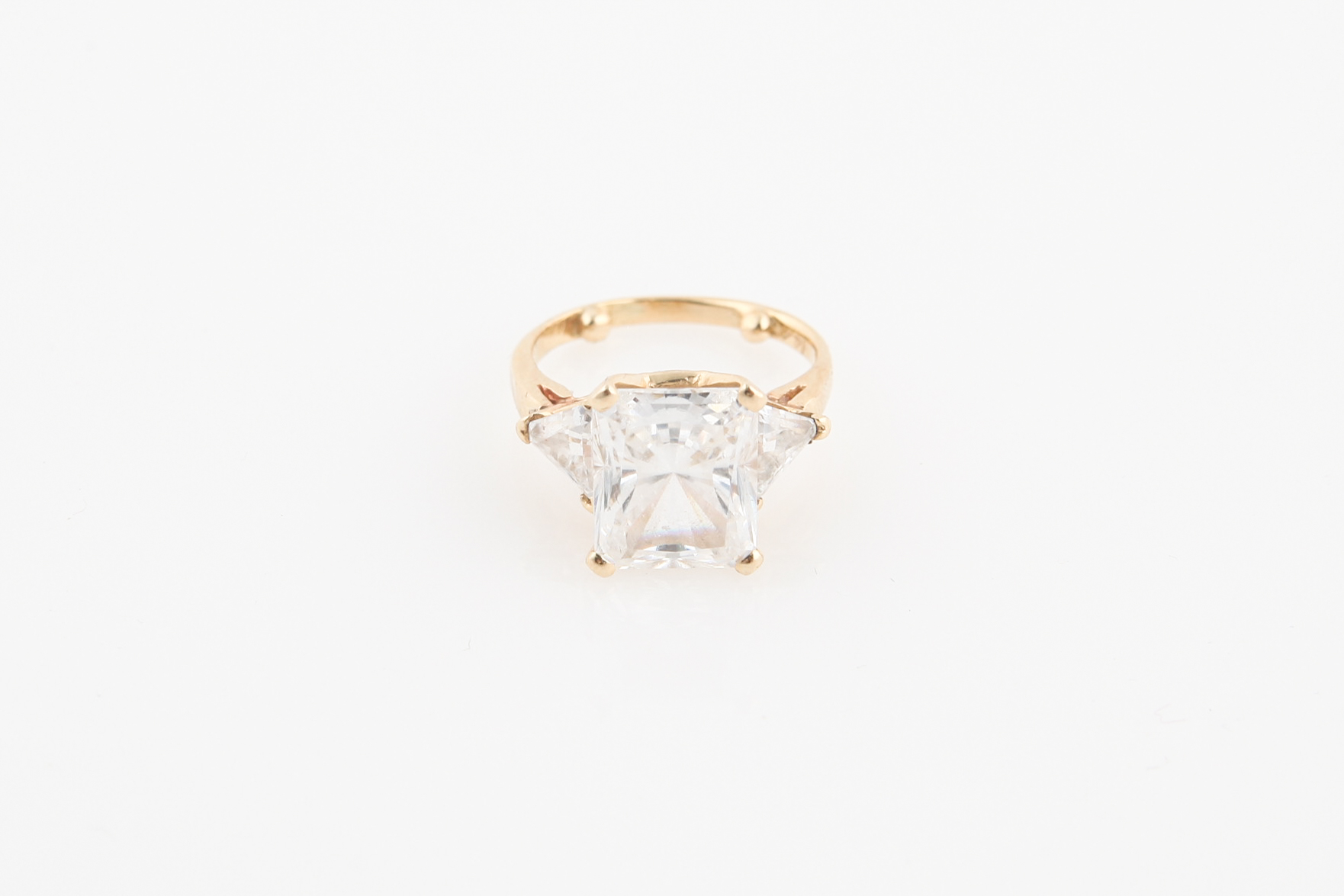 14K Yellow Gold Cubic Zirconia Ring