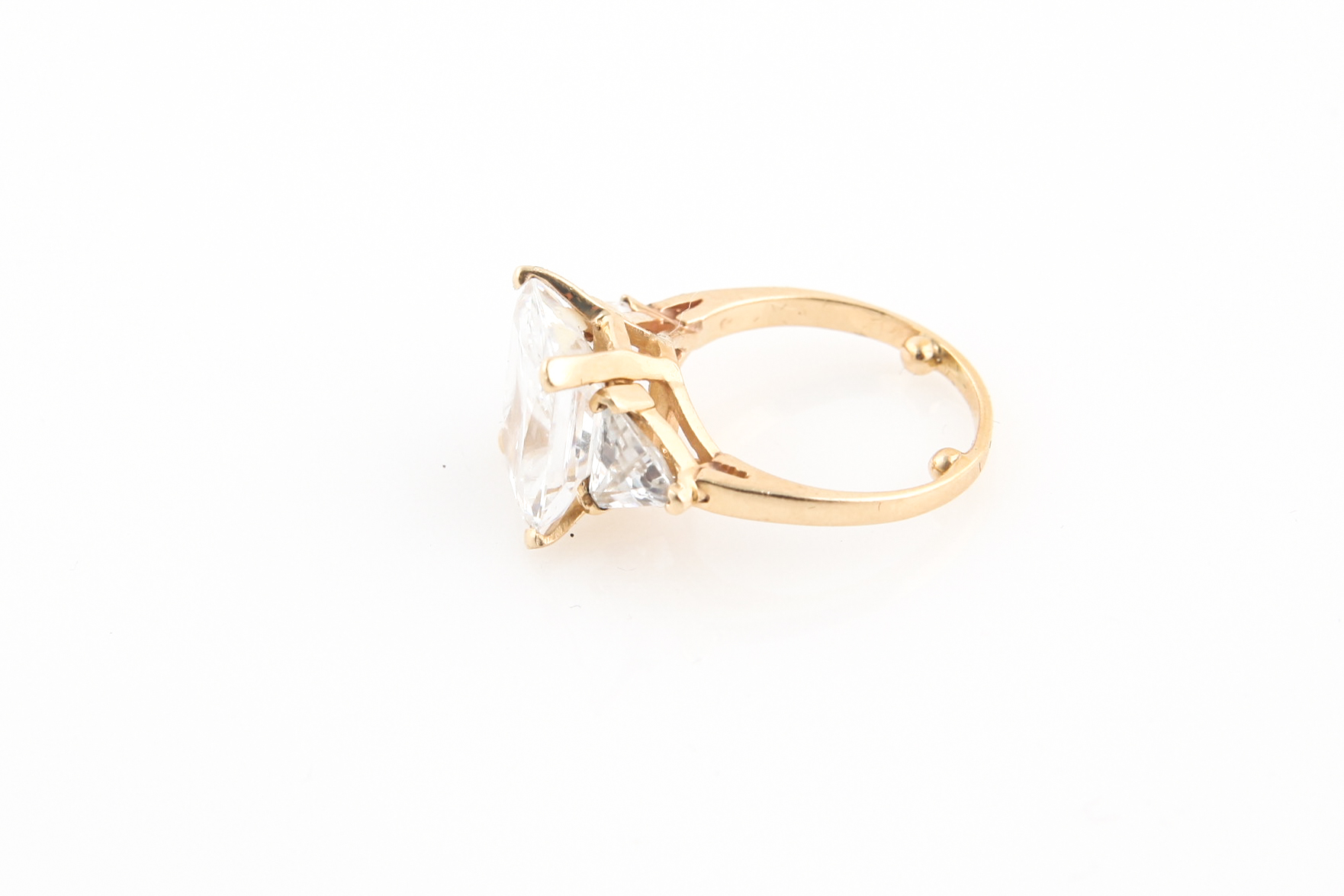 14K Yellow Gold Cubic Zirconia Ring