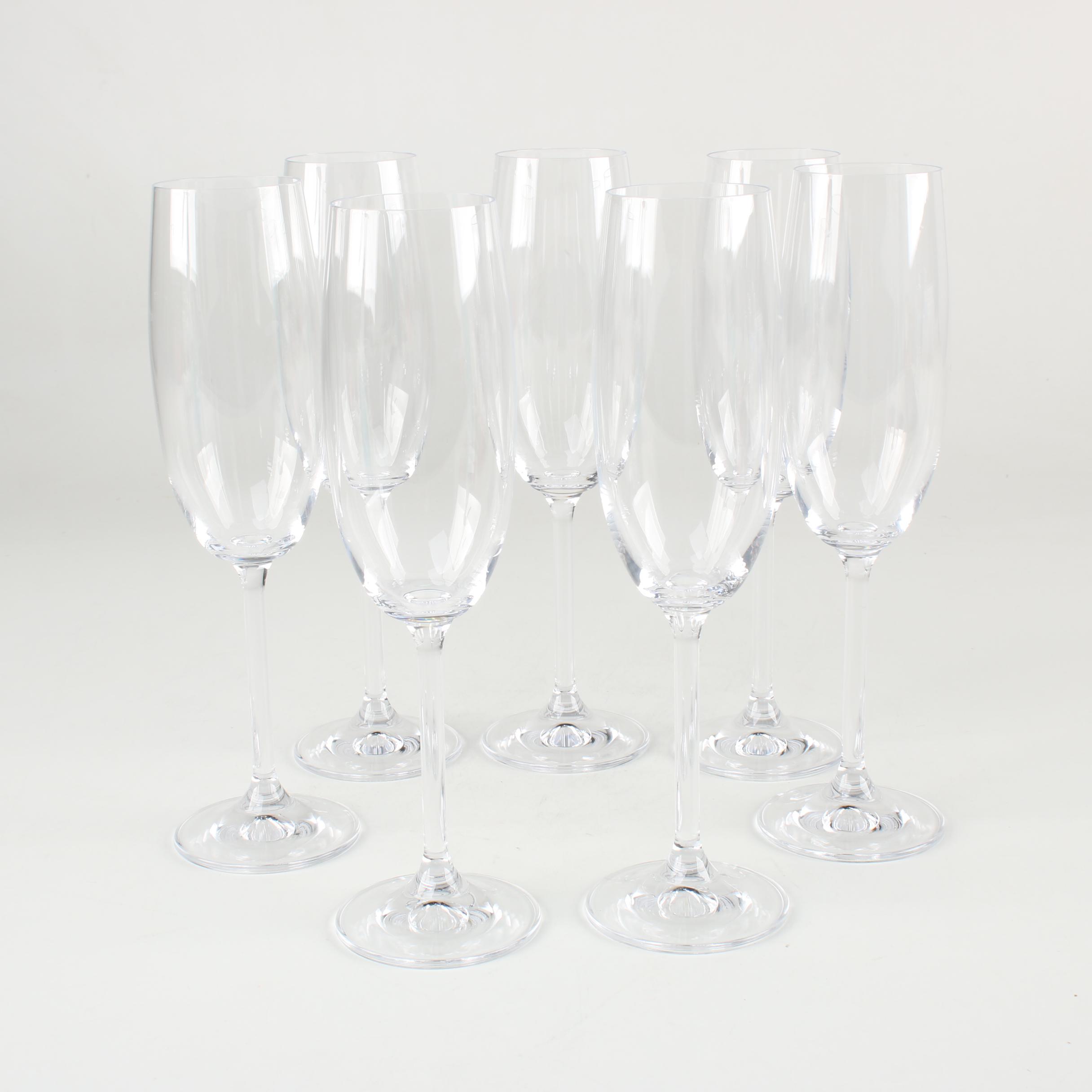 Champagne Flutes and Red Wine Glasses