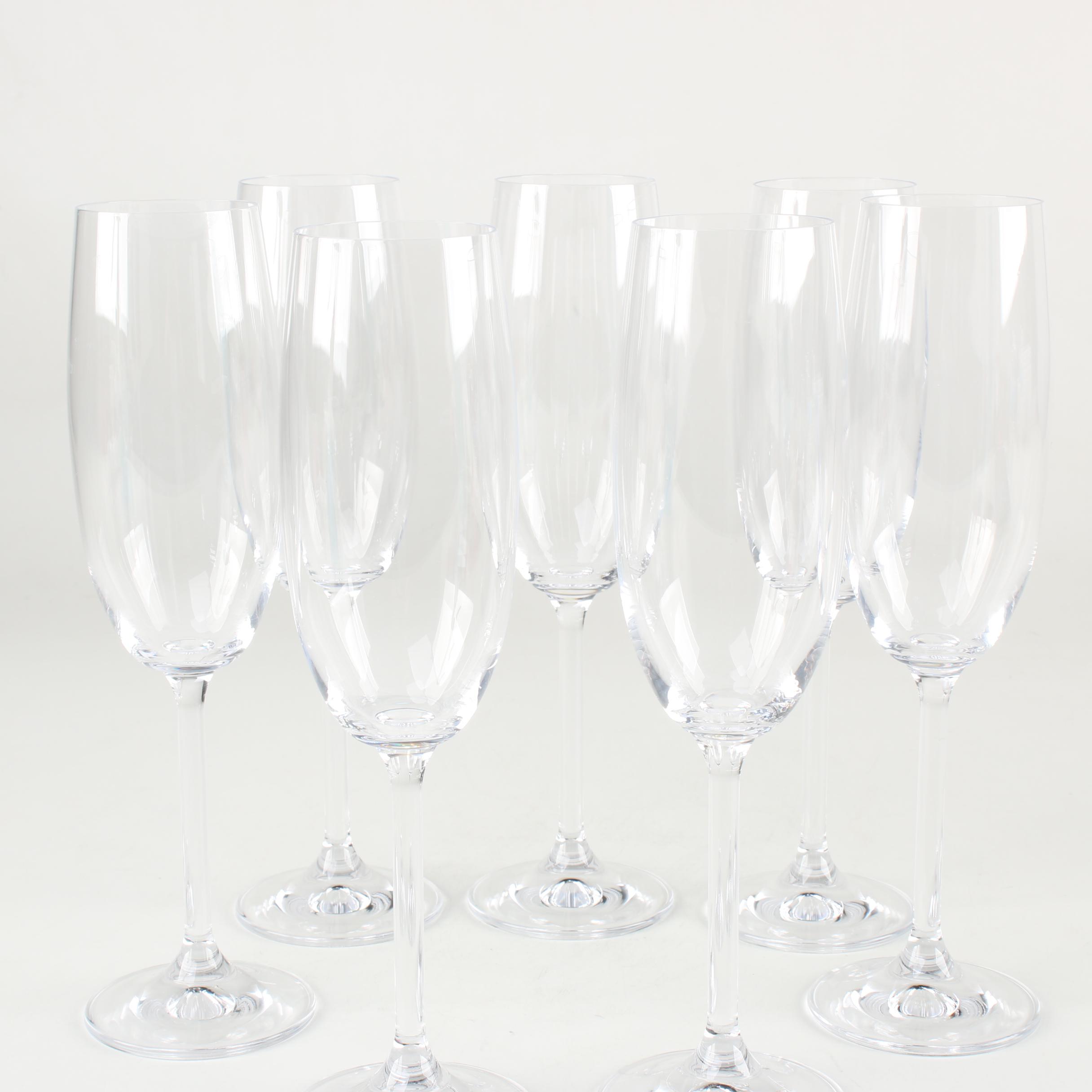 Champagne Flutes and Red Wine Glasses