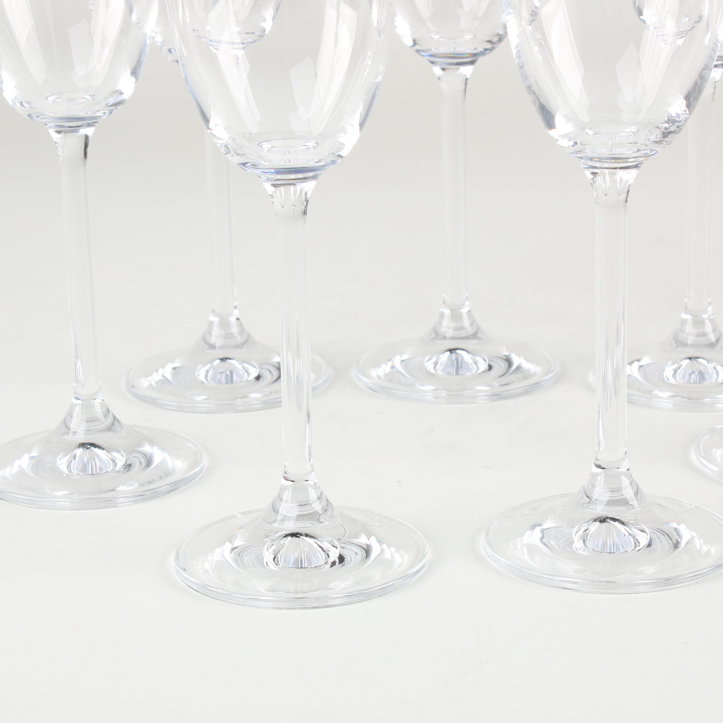 Champagne Flutes and Red Wine Glasses