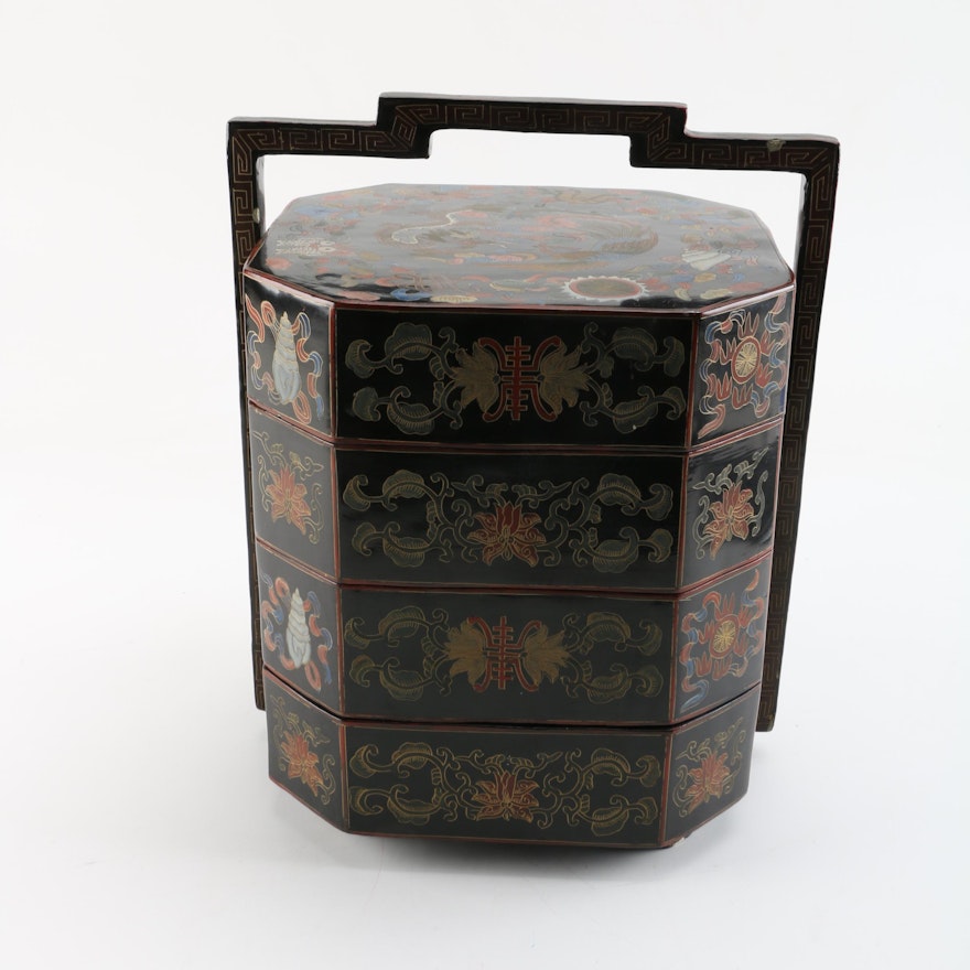 Chinese Lacquer Ware Wedding Box