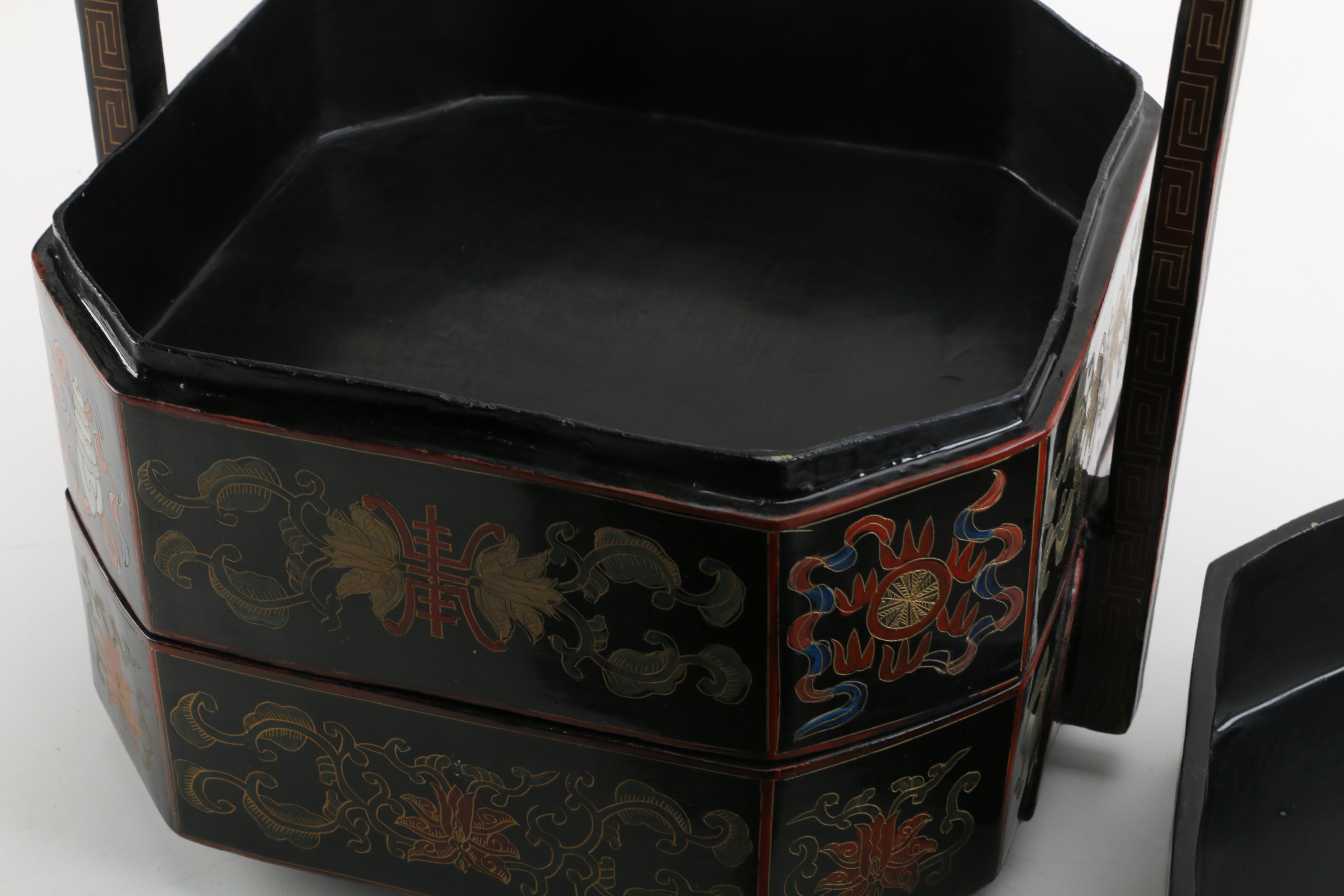 Chinese Lacquer Ware Wedding Box