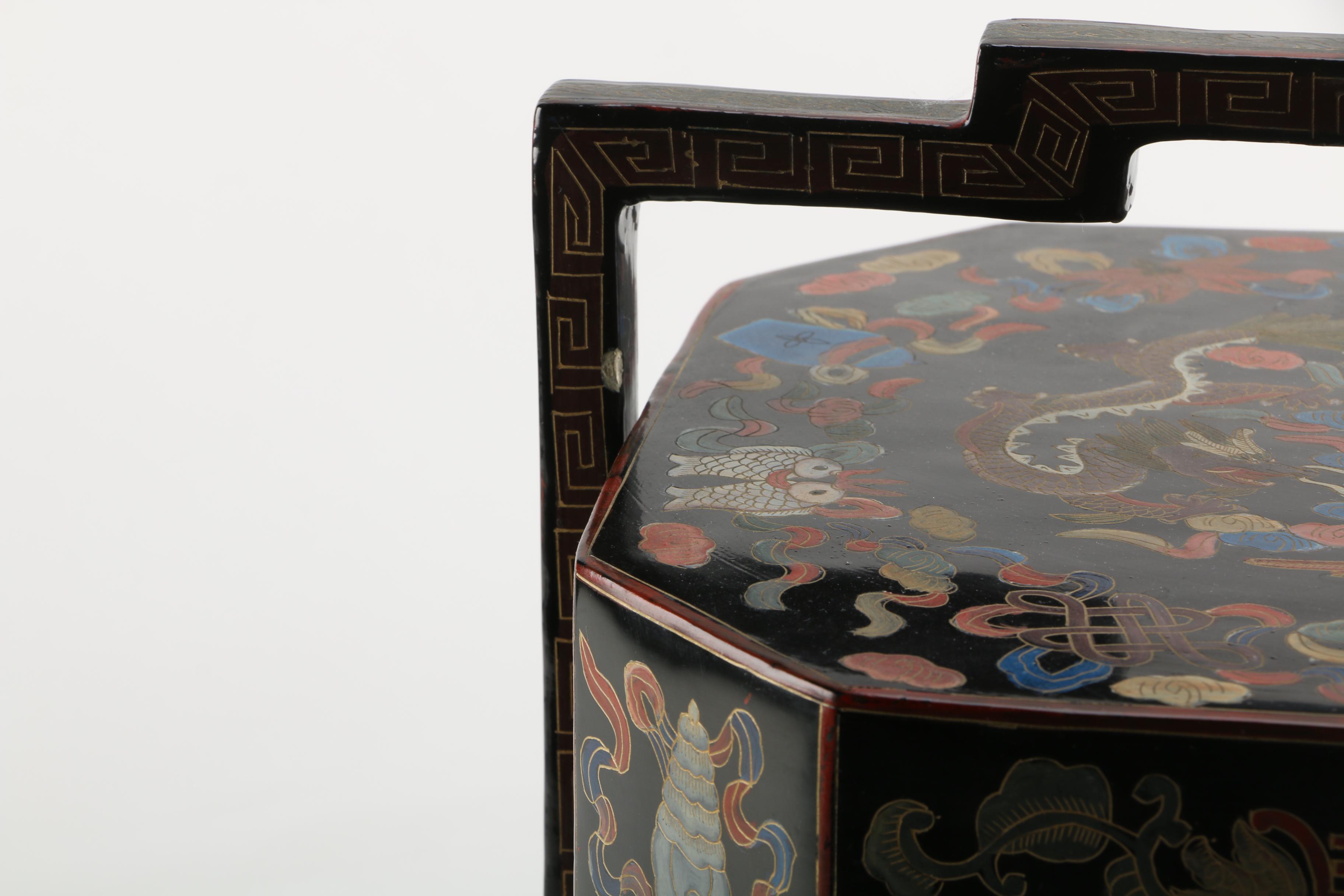Chinese Lacquer Ware Wedding Box