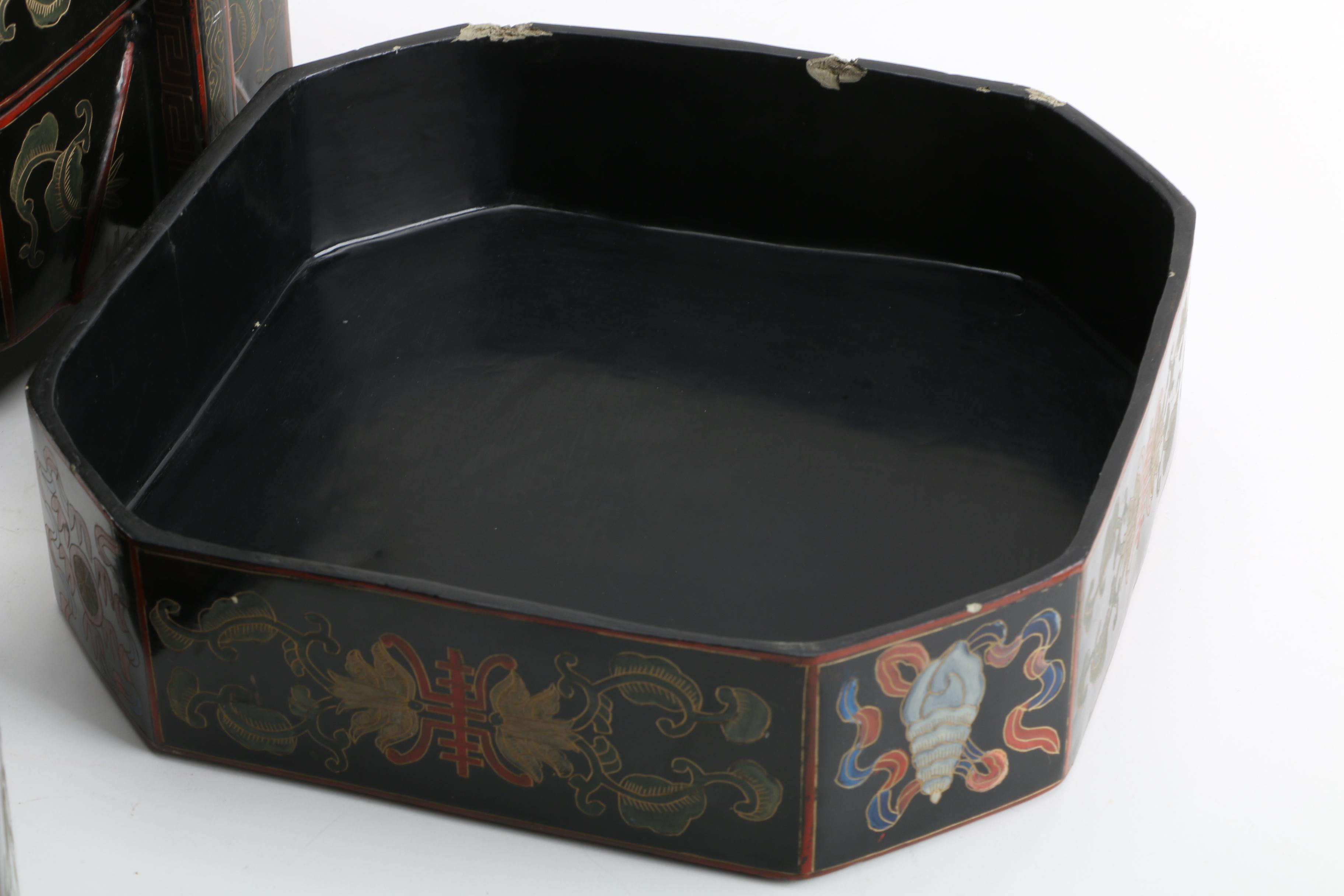 Chinese Lacquer Ware Wedding Box