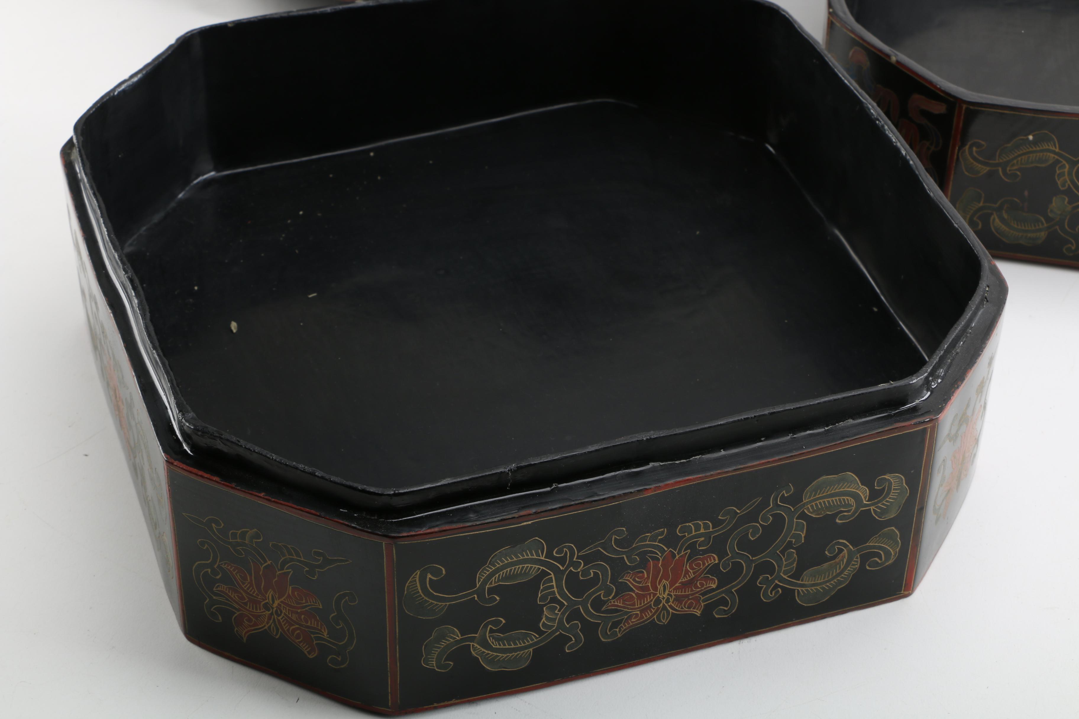 Chinese Lacquer Ware Wedding Box