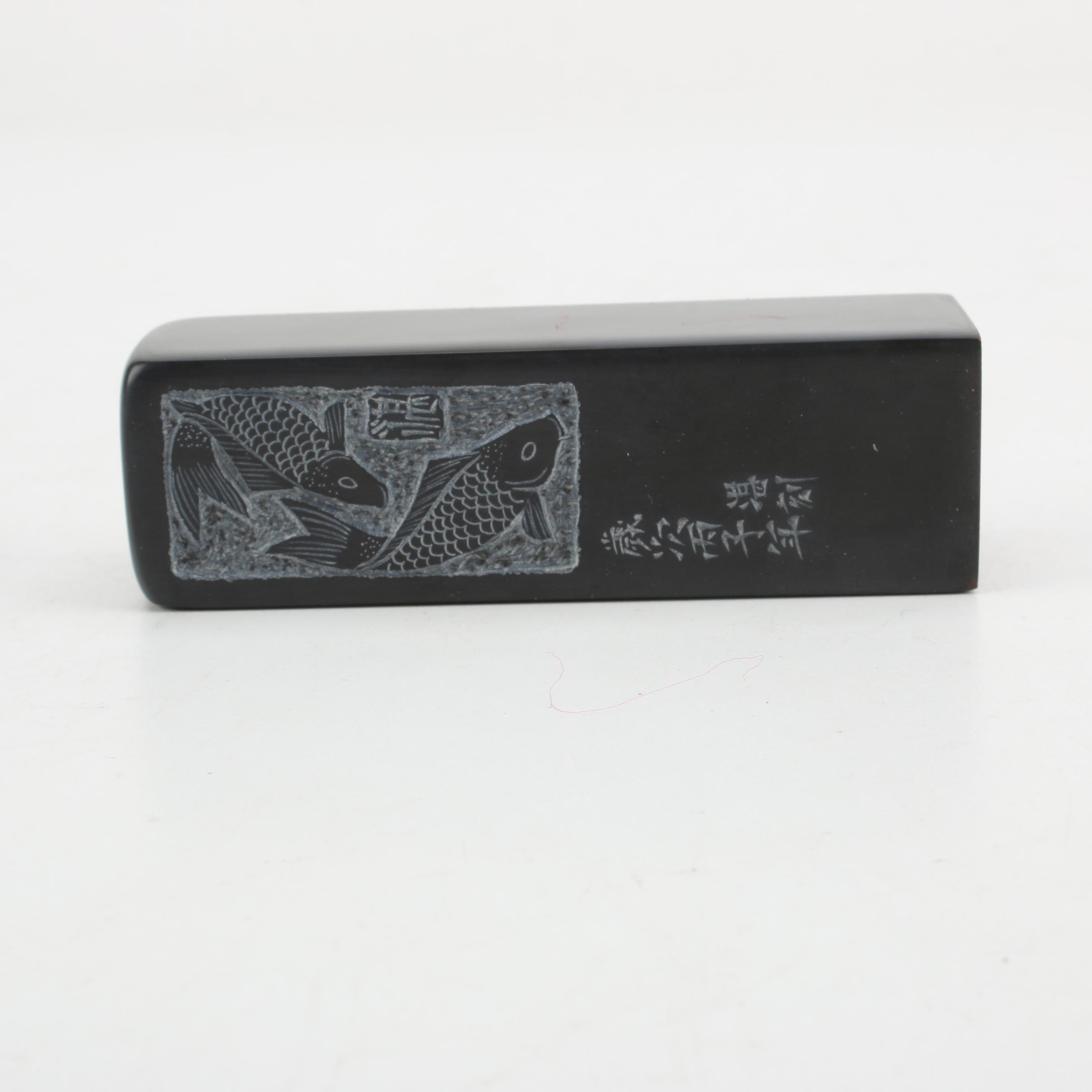 Chinese Carved Soapstone Stamps with Red Paste Ink