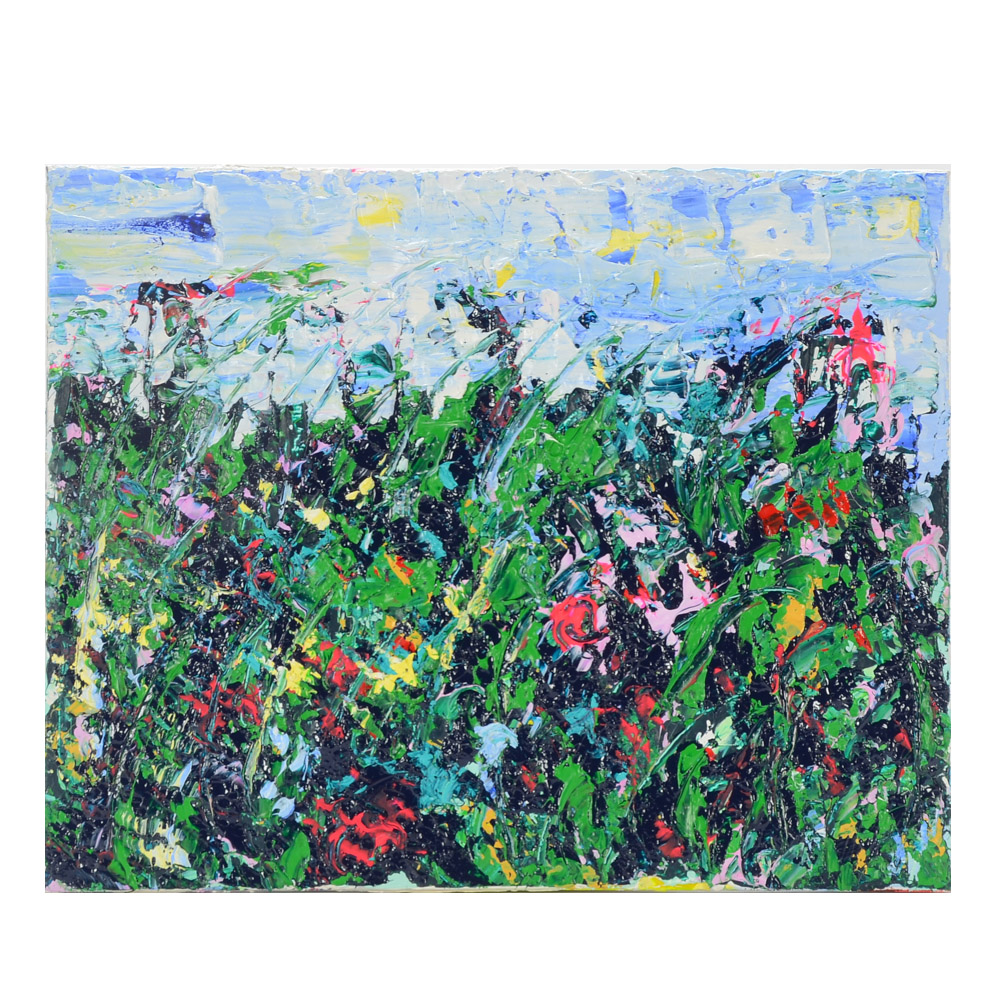 Gayle Hummel Original Acrylic Painting on Canvas of Abstract Garden
