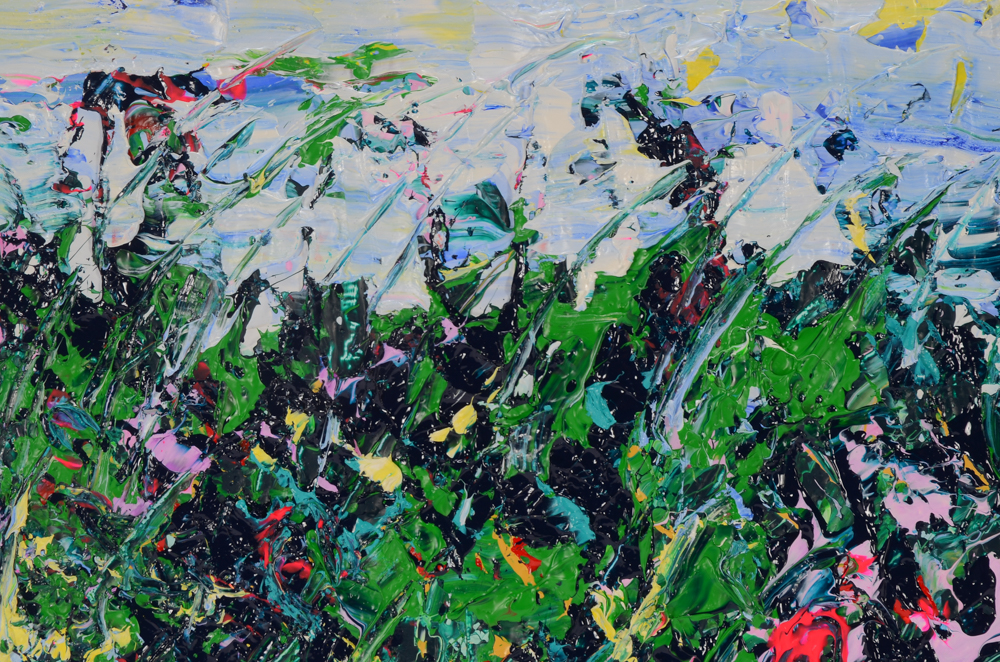 Gayle Hummel Original Acrylic Painting on Canvas of Abstract Garden