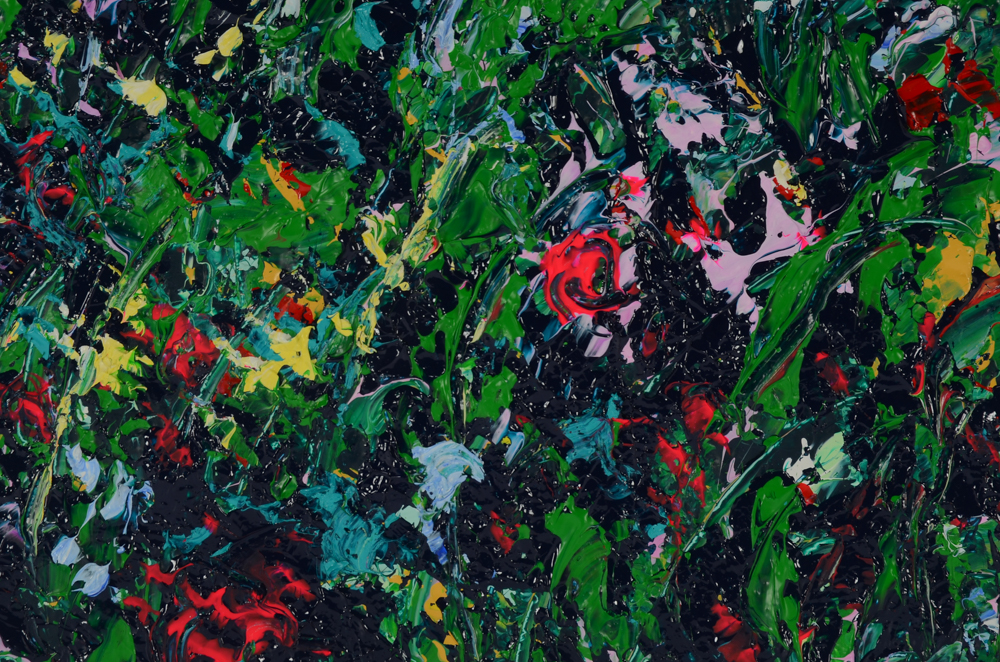 Gayle Hummel Original Acrylic Painting on Canvas of Abstract Garden