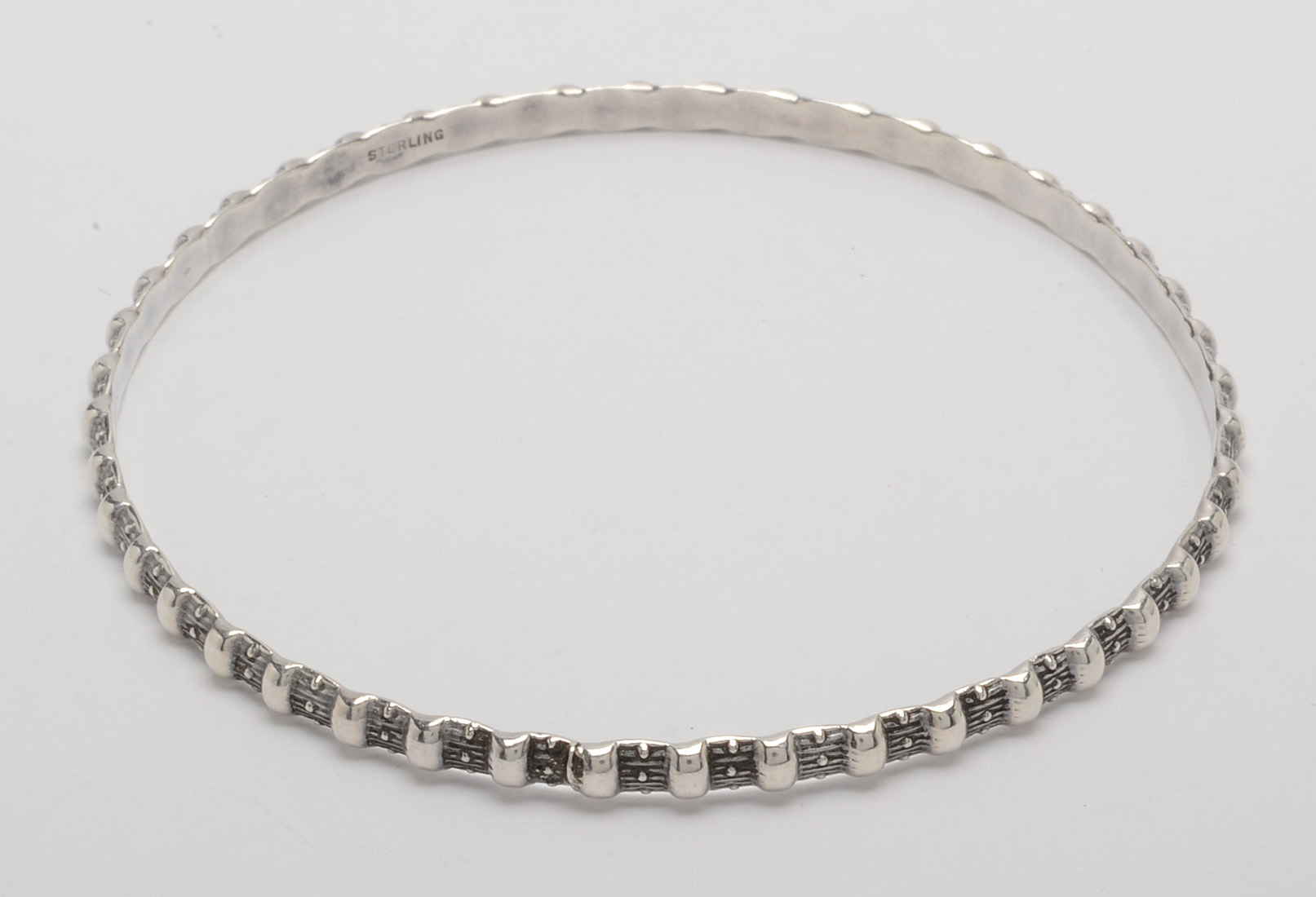 Sterling Silver Bangle Bracelets and Rope Chain Necklace