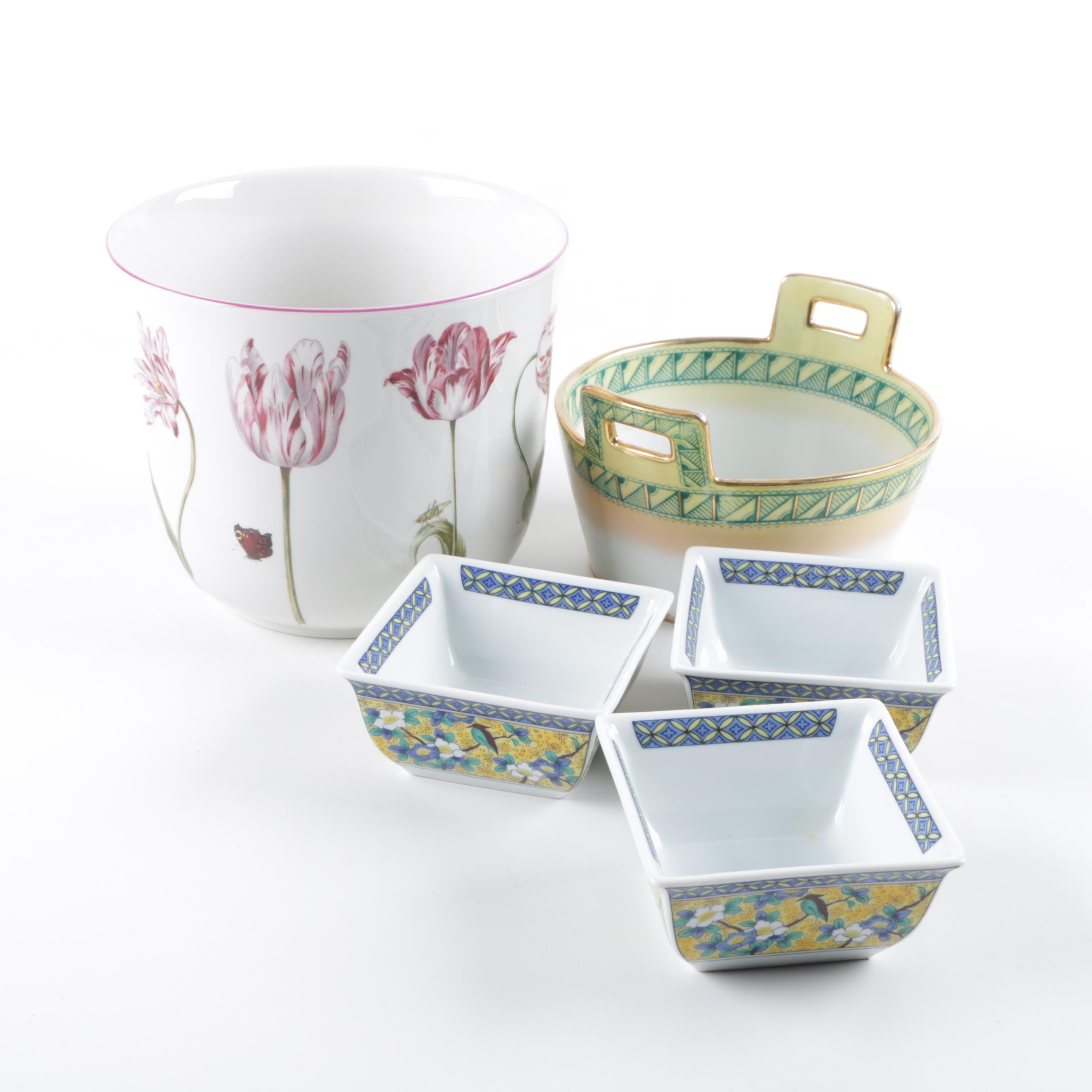 Ceramic Planter and Decorative Tableware Assortment