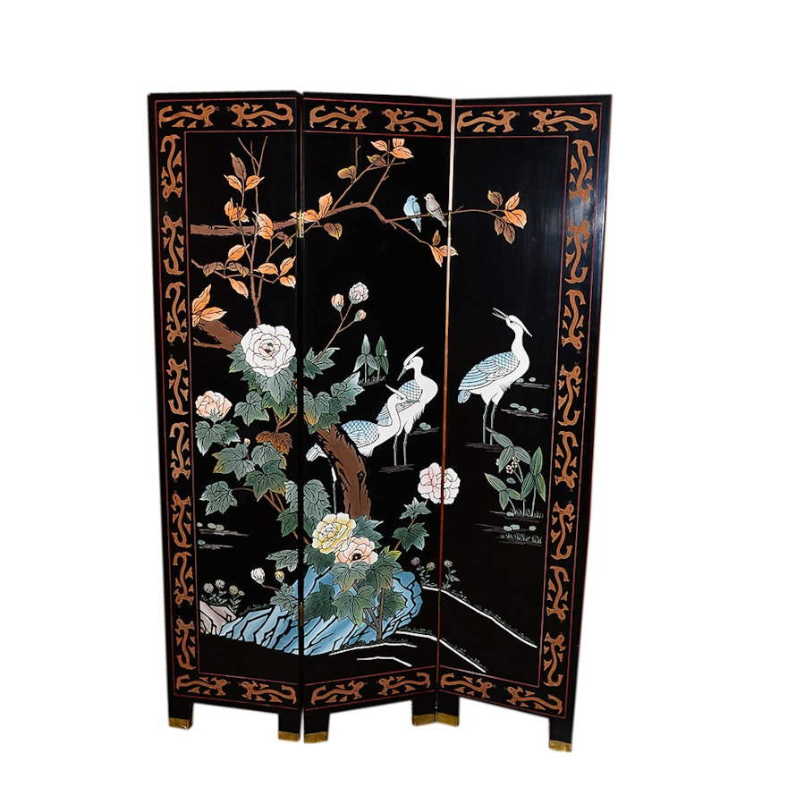 Chinese Illustrated Folding Screen