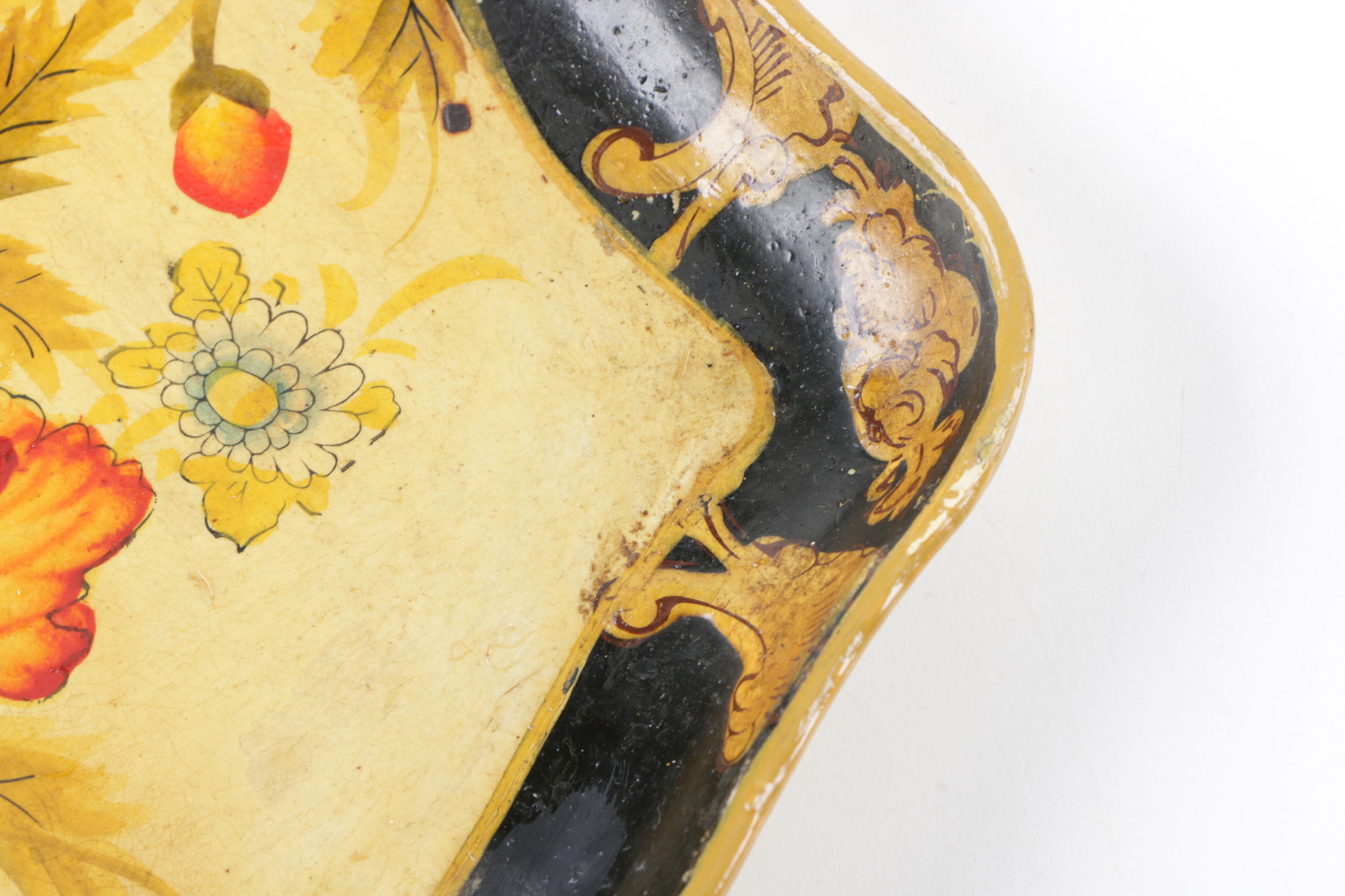 Hand-Painted Wooden Trays with Hanging Hardware