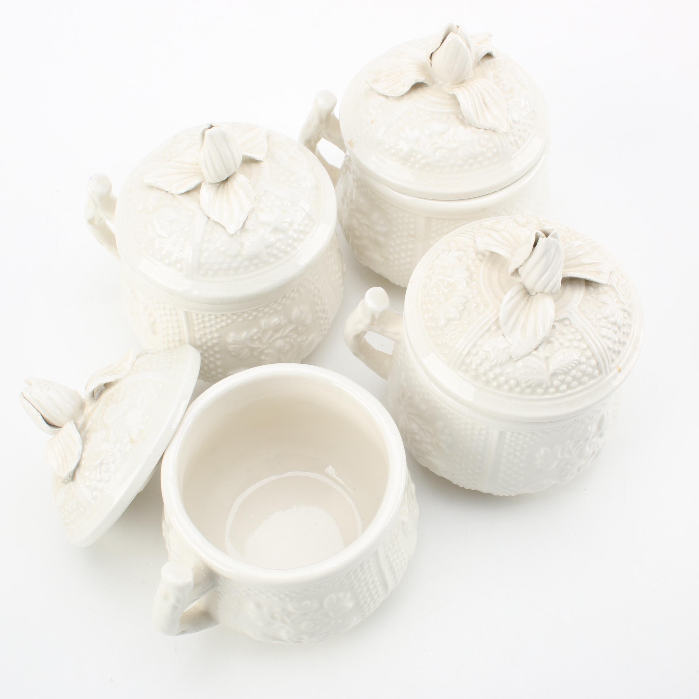 Vintage Italian Ceramic Pots de Creme