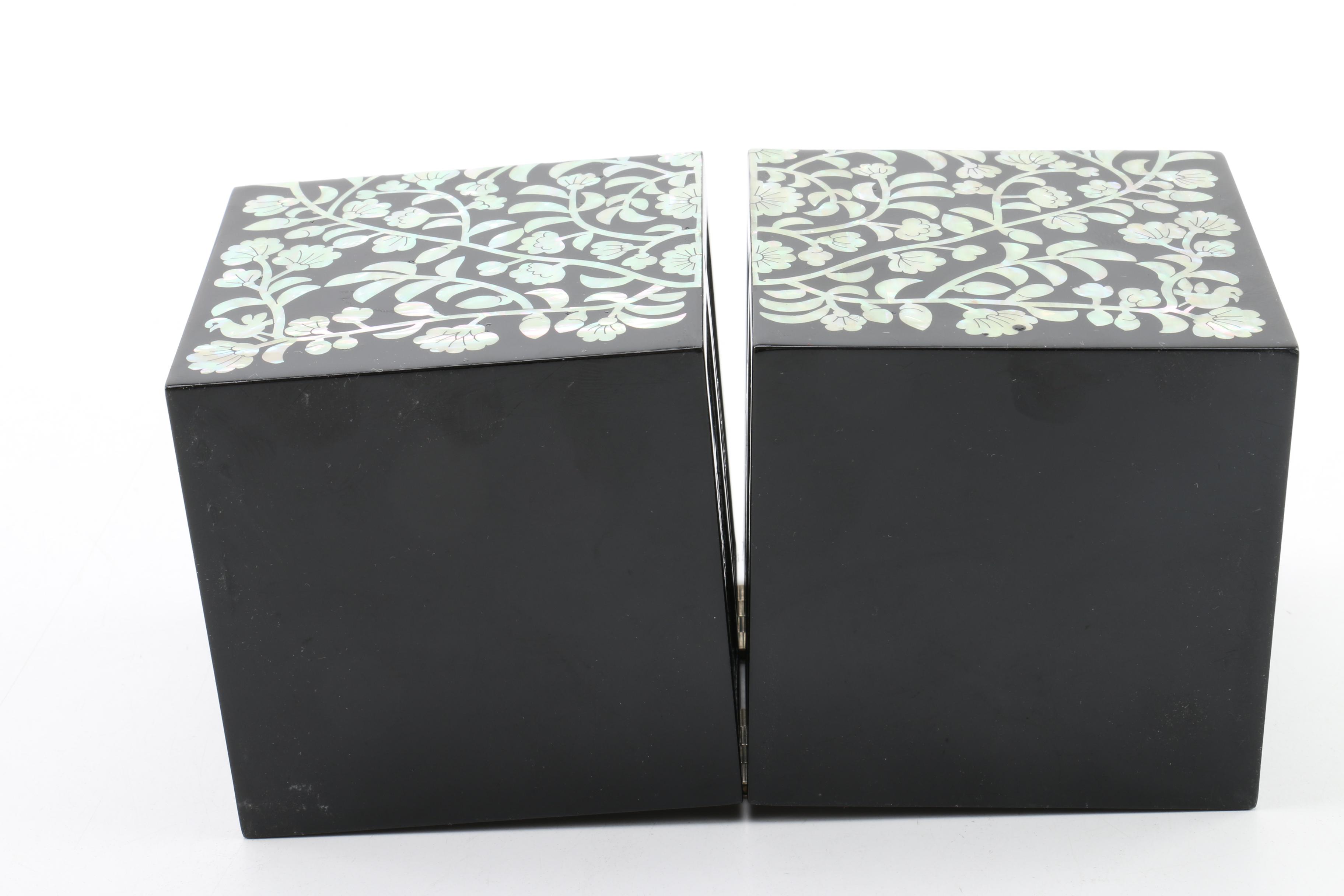 Lacquered Jewelry Box With Abalone Inlay