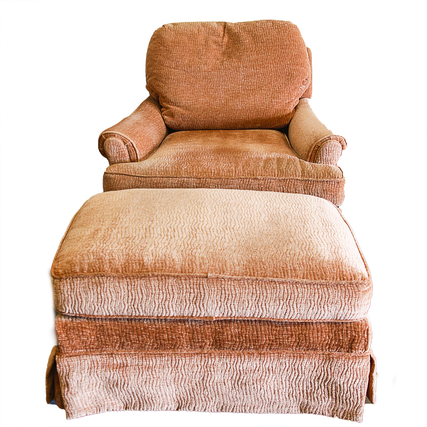 Upholstered Lounge Chair with Ottoman