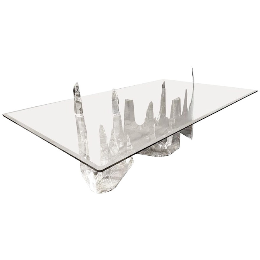 Modernist Lucite "Iceberg" Dining Table by Stephen K. Frye for Lion in Frost