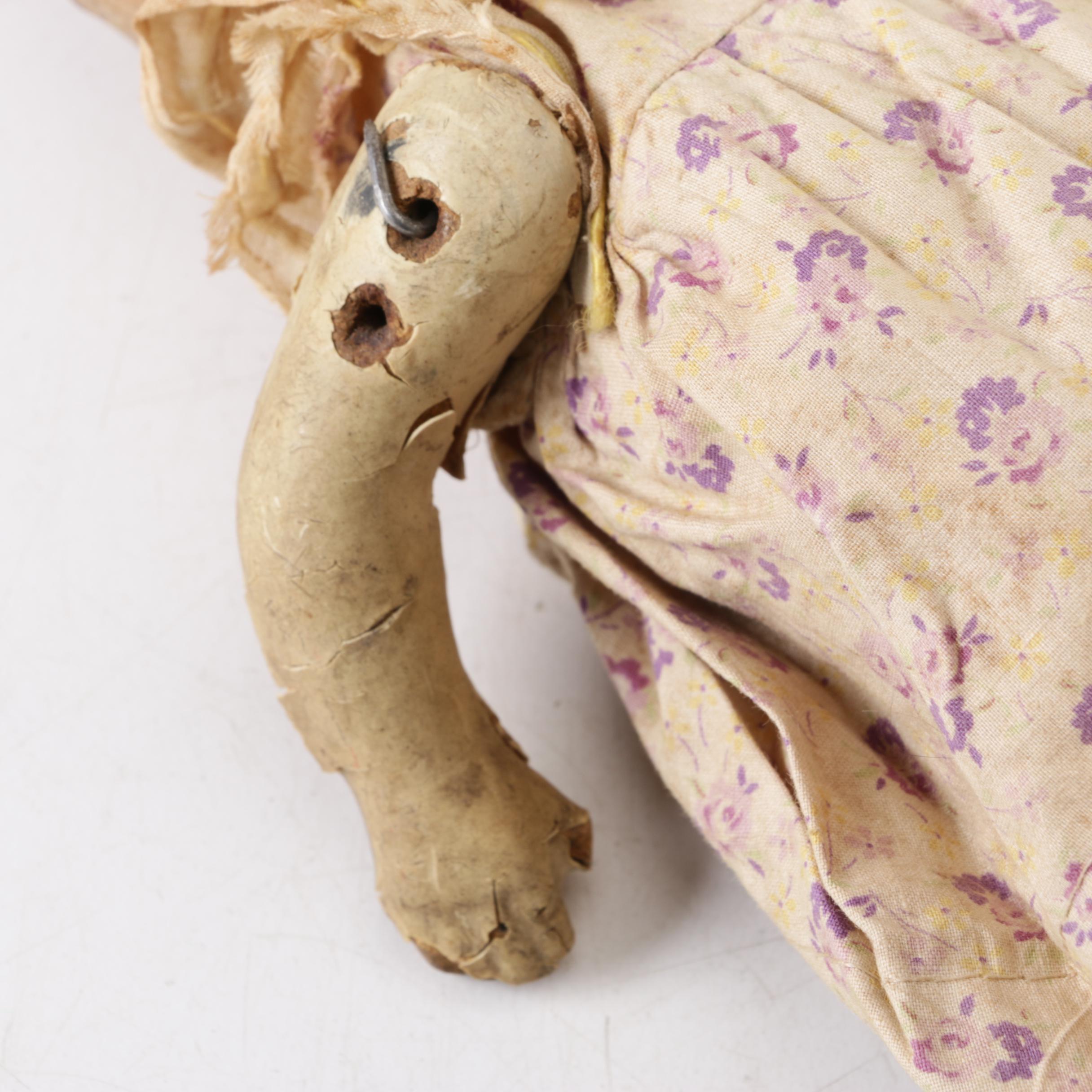 Circa 1890s Minerva Head Doll with Composition and Cloth Body