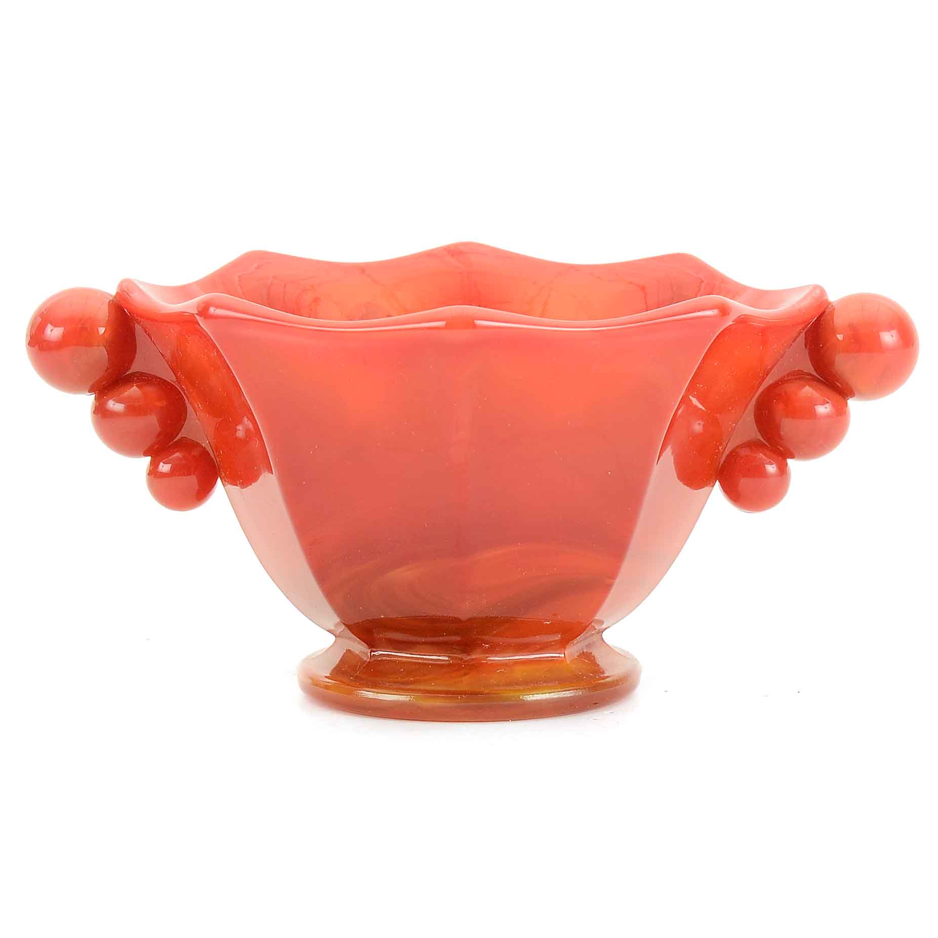 Signed Fenton 100th Anniversary Red Glass Bowl