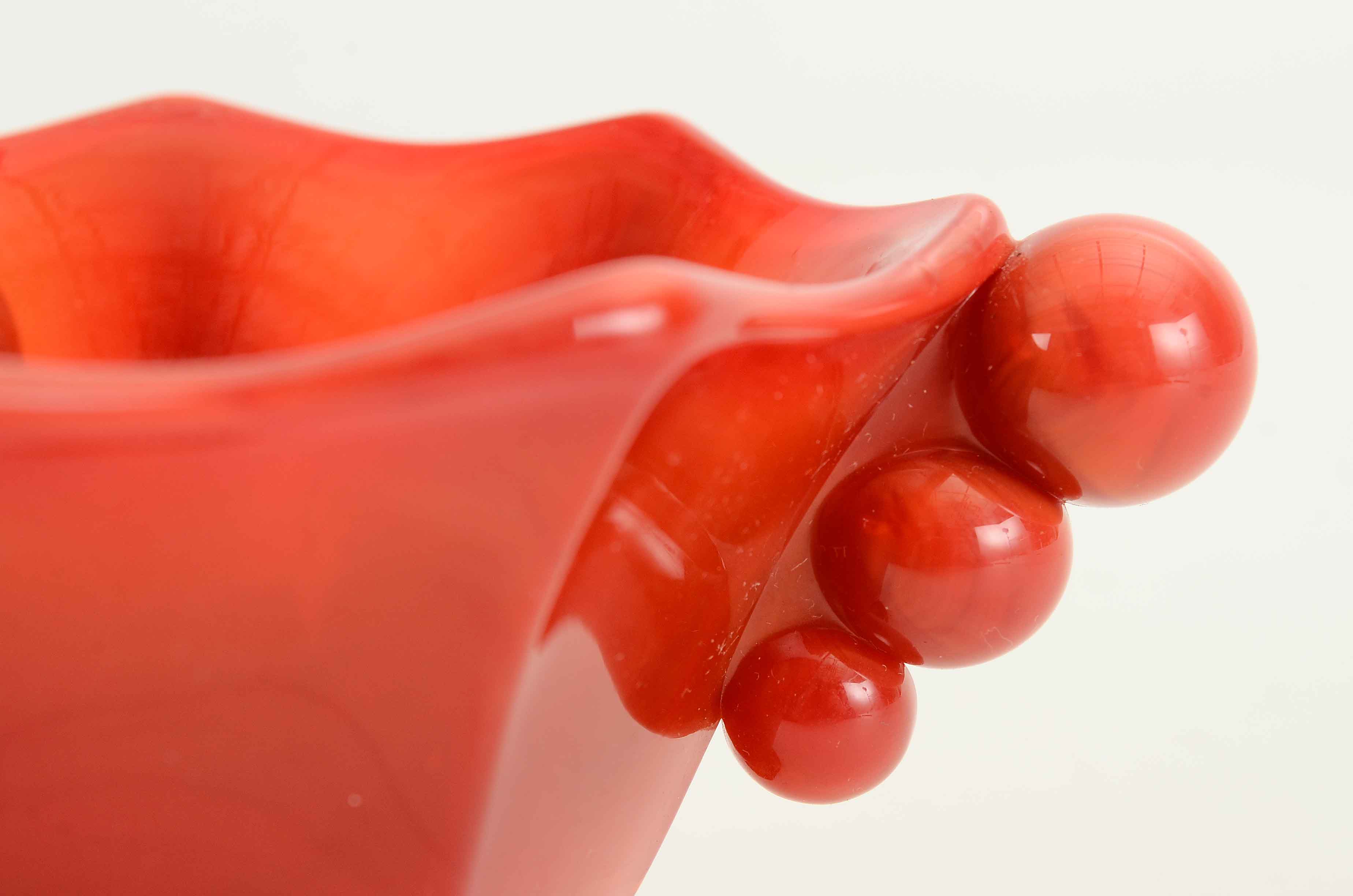 Signed Fenton 100th Anniversary Red Glass Bowl