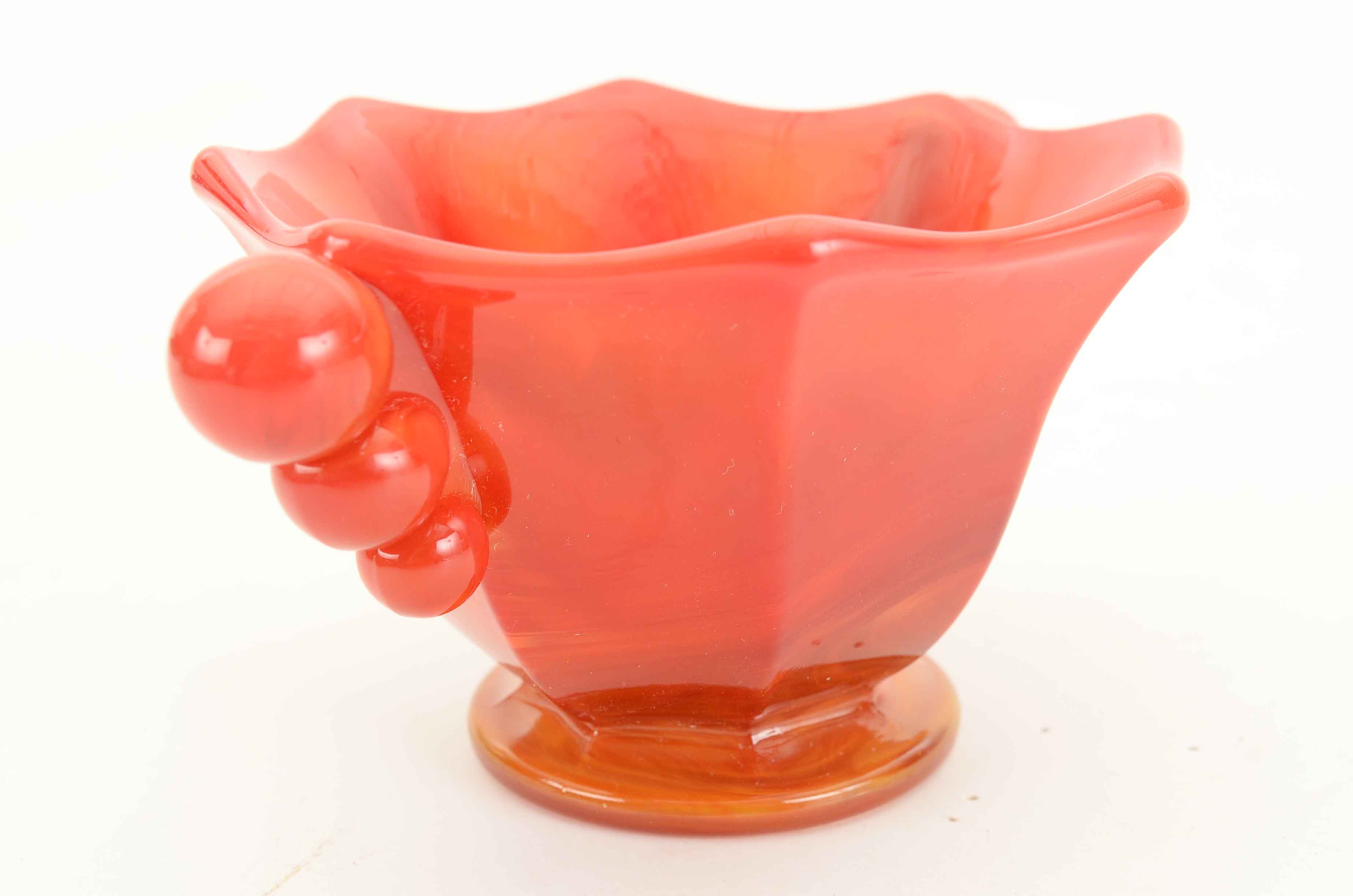 Signed Fenton 100th Anniversary Red Glass Bowl