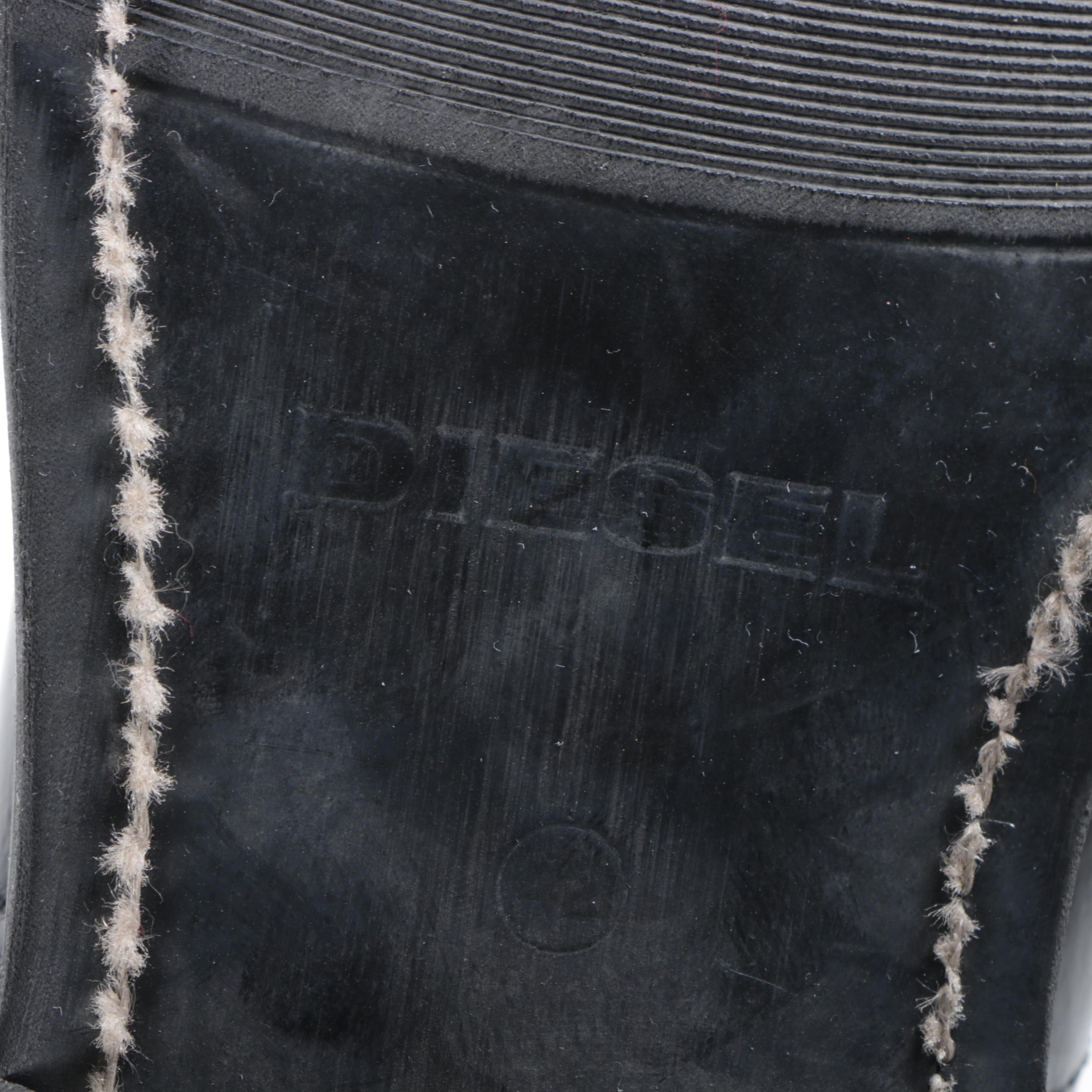 Men's Diesel Black Leather Engineer Boots