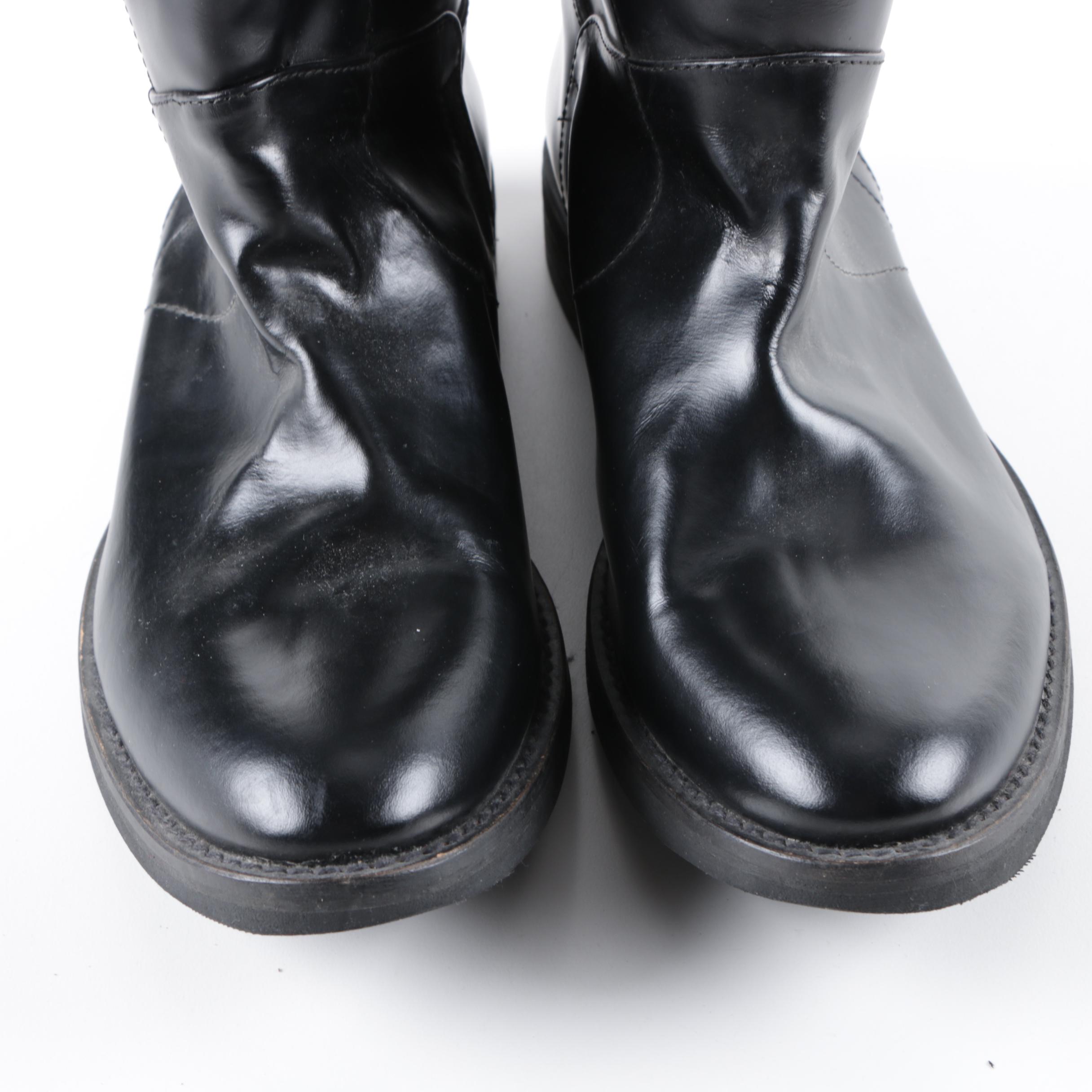 Men's Diesel Black Leather Engineer Boots