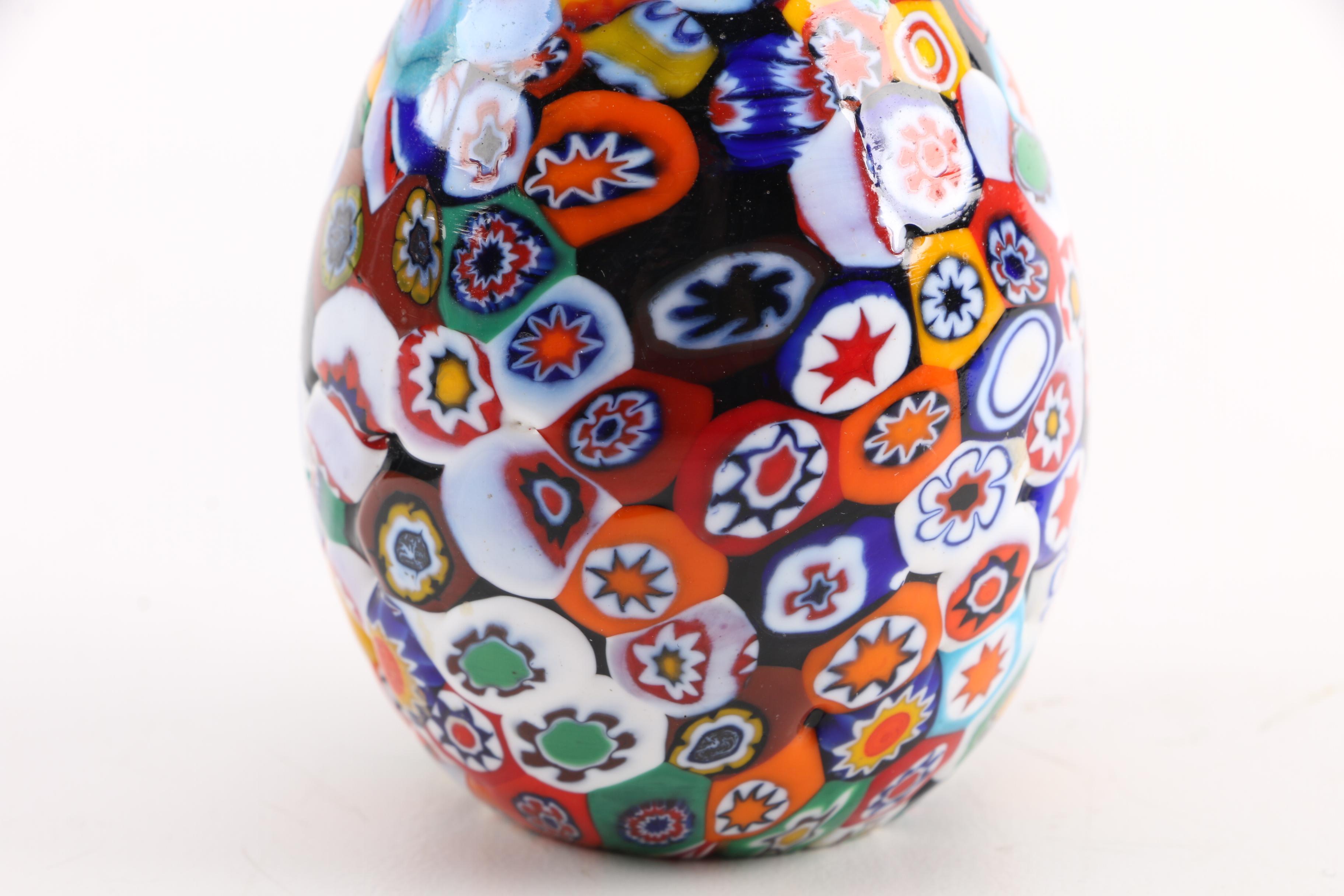 Hand-Made Millefiore Paperweight Egg