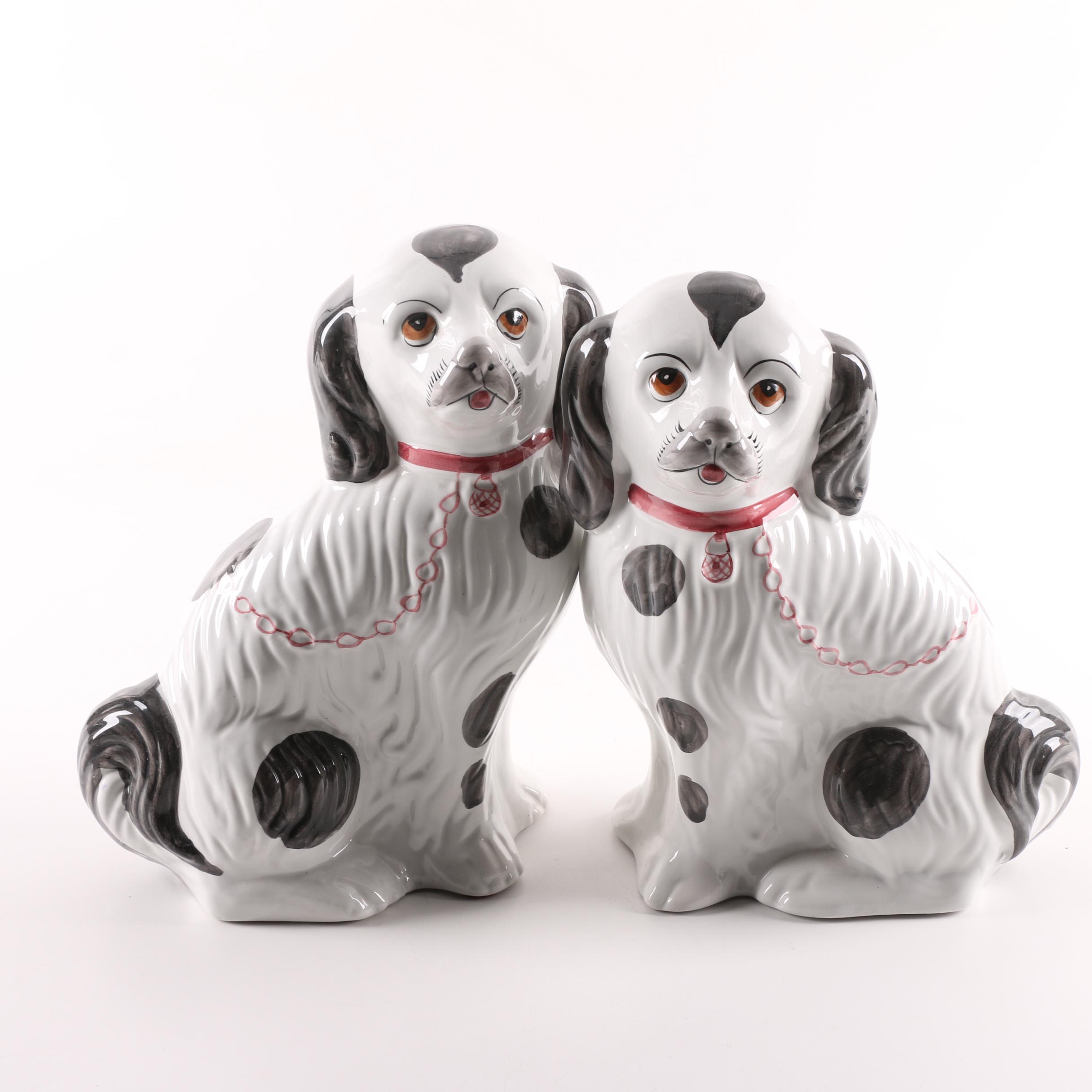 Hand-Painted Ceramic Portuguese Dog Figurines