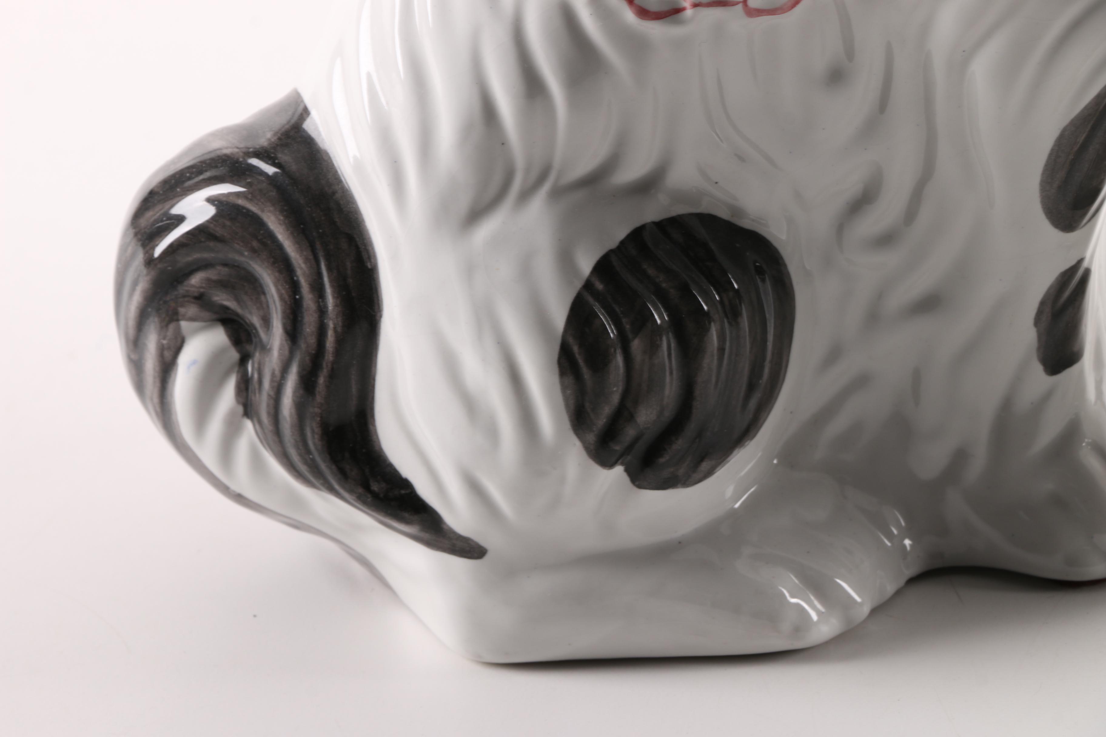 Hand-Painted Ceramic Portuguese Dog Figurines