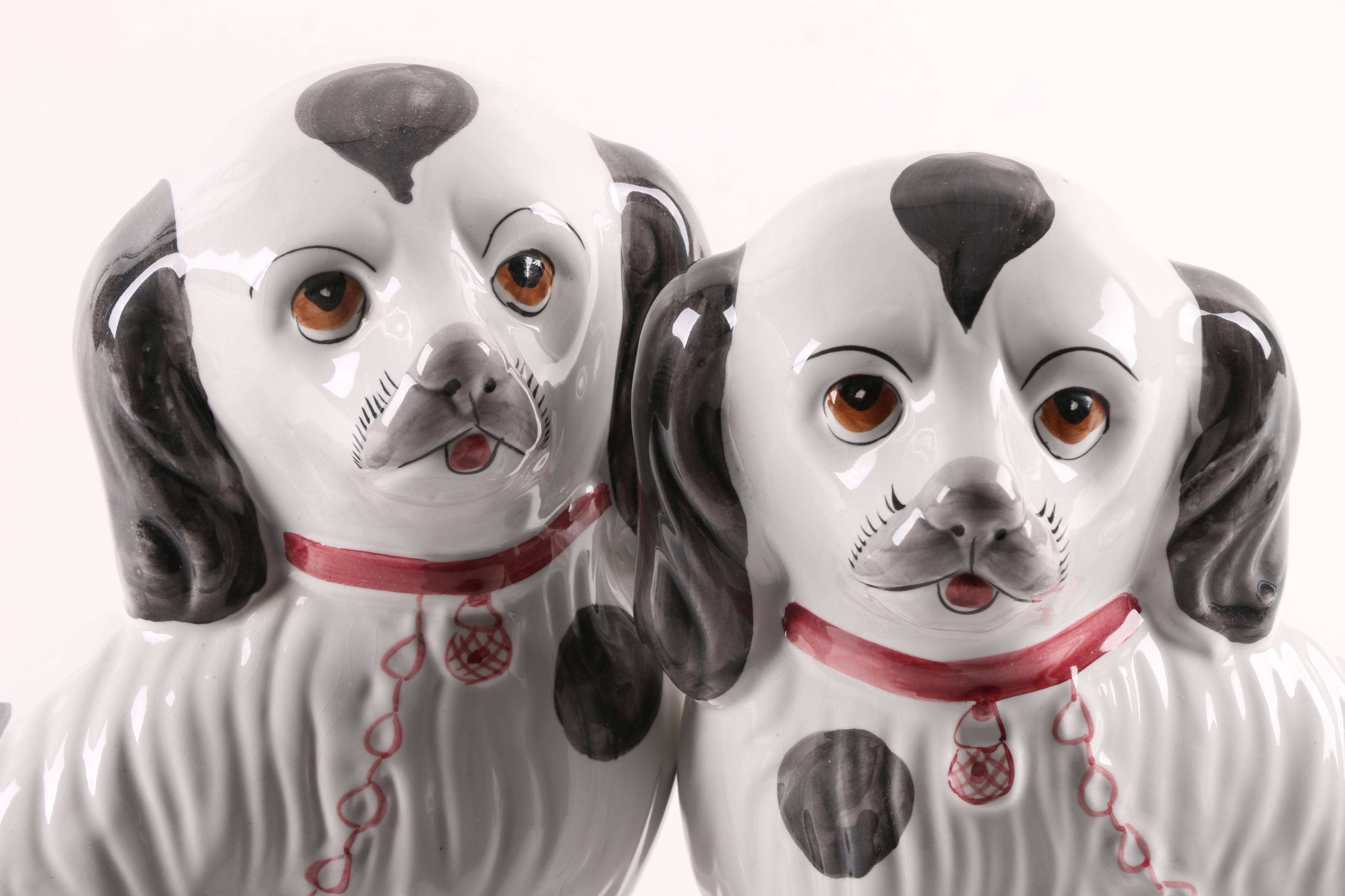 Hand-Painted Ceramic Portuguese Dog Figurines